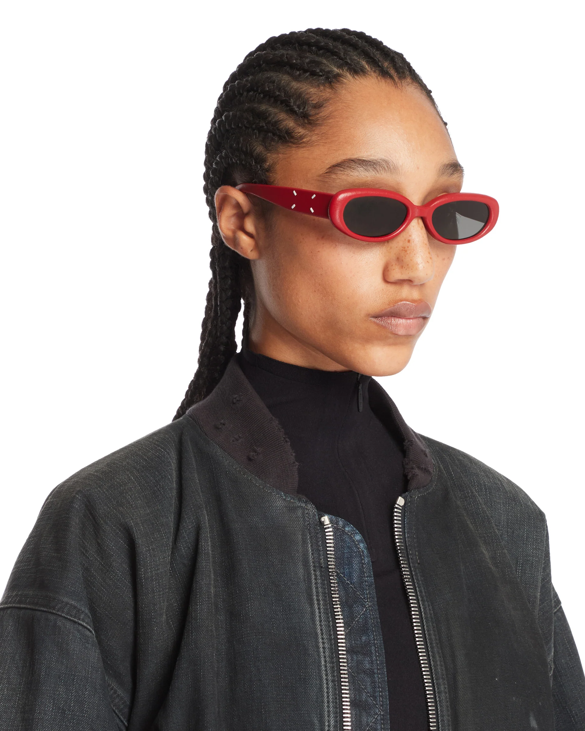 Maison Margiela x Gentle Monster Occhiali Da Sole MM206 Leather LR1 Rossi - Image 3