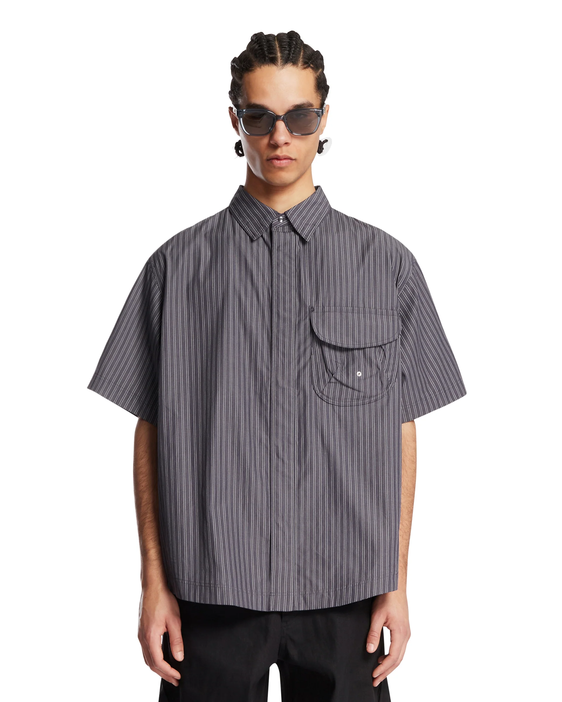 Camicia Camp A Righe Grigia