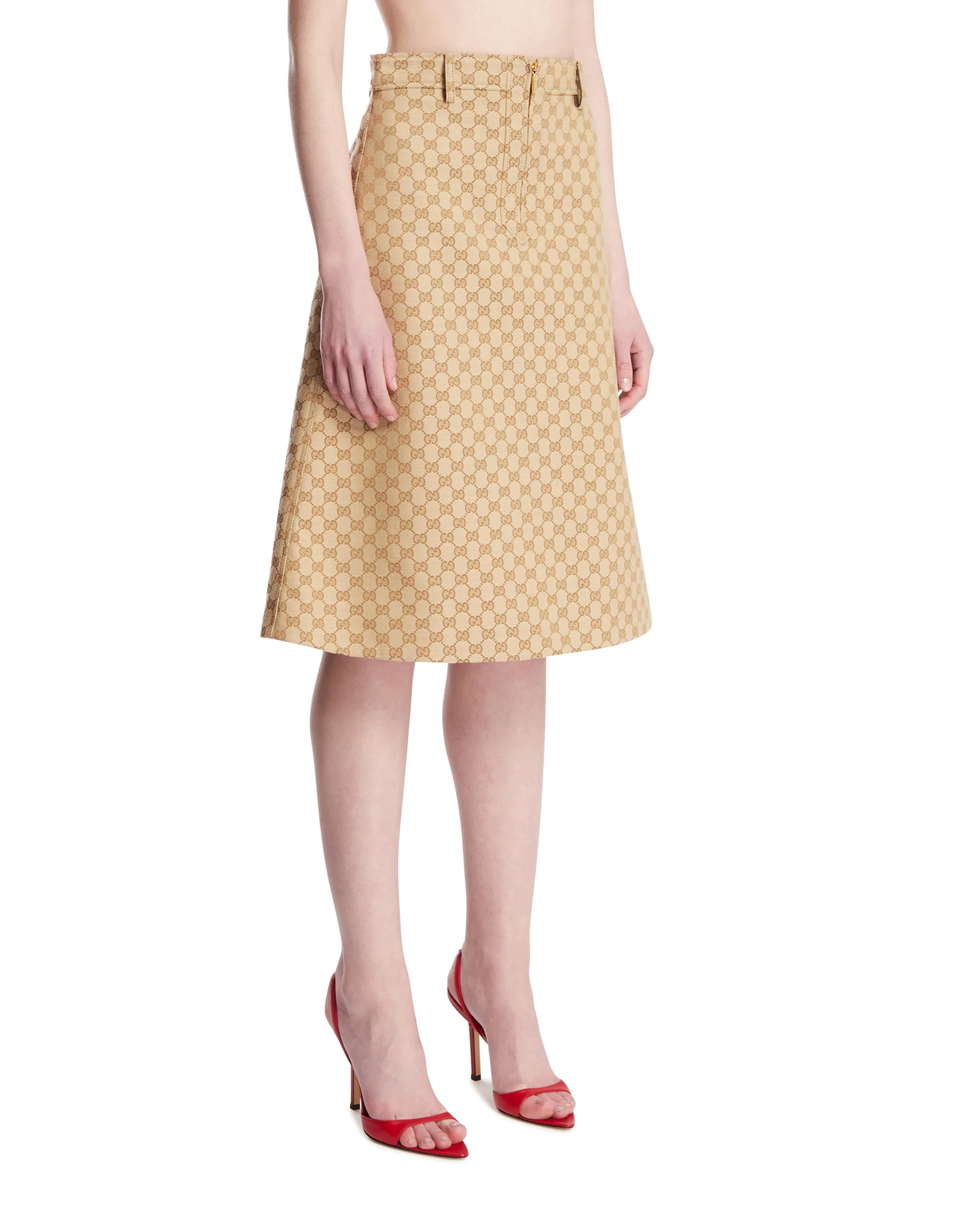 Gonna In Cotone GG Beige - Image 2