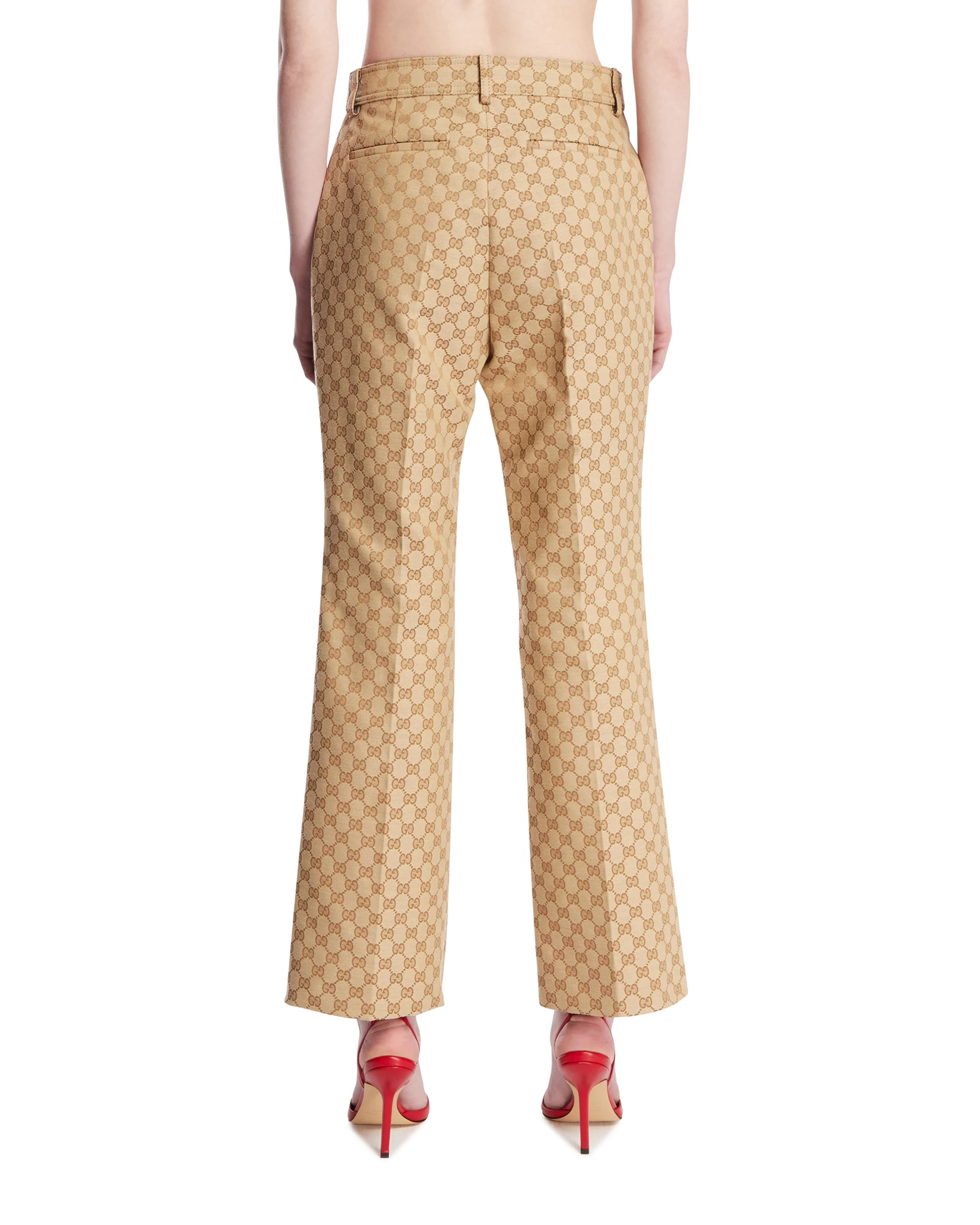 Pantaloni In Cotone GG Beige - Image 5