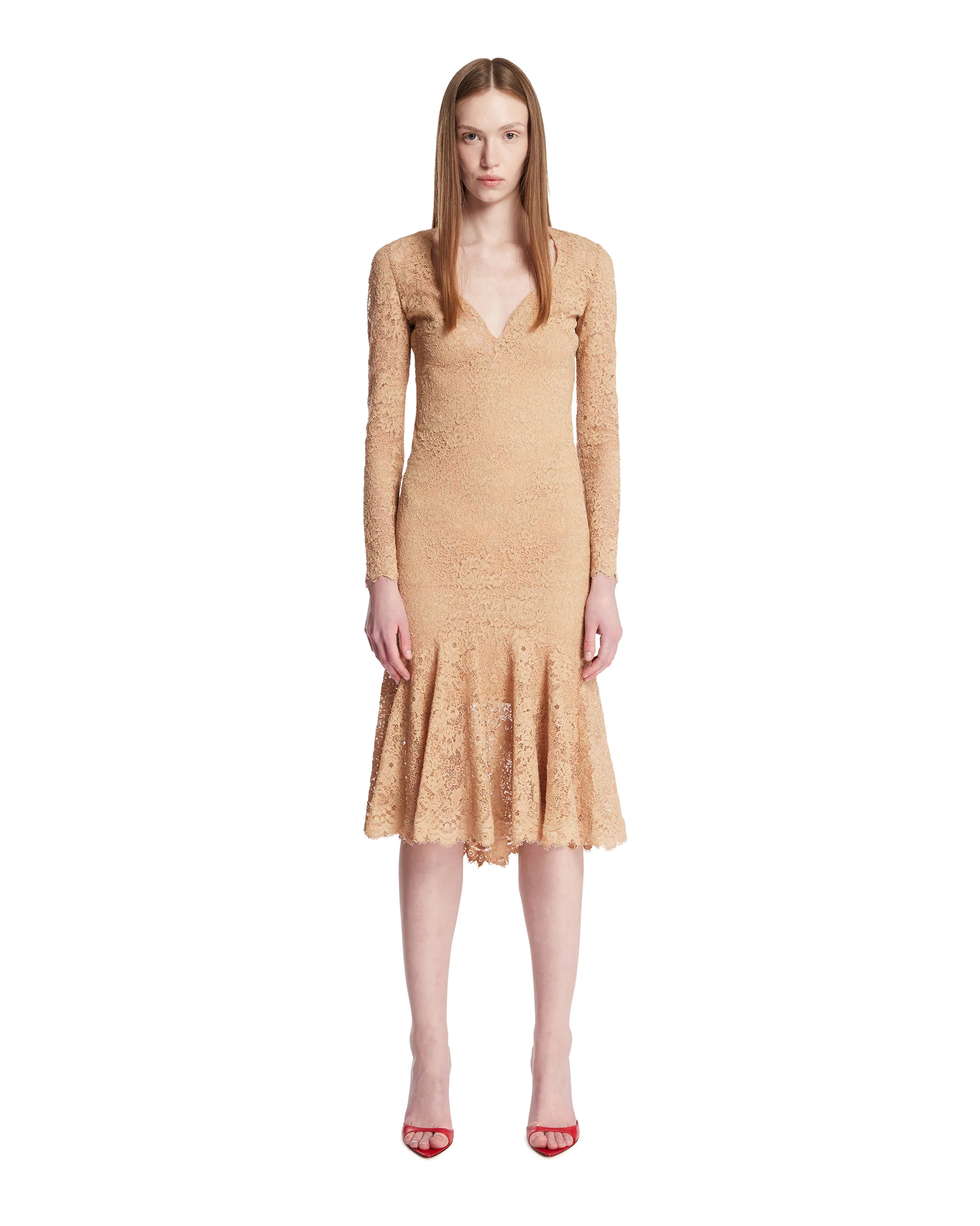 Abito In Pizzo GG Beige