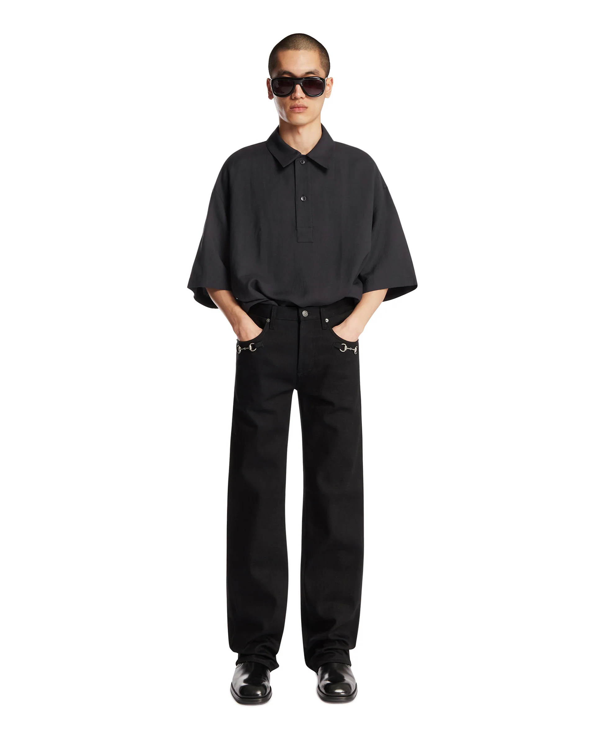 Pantaloni Con Morsetto Neri - Image 3