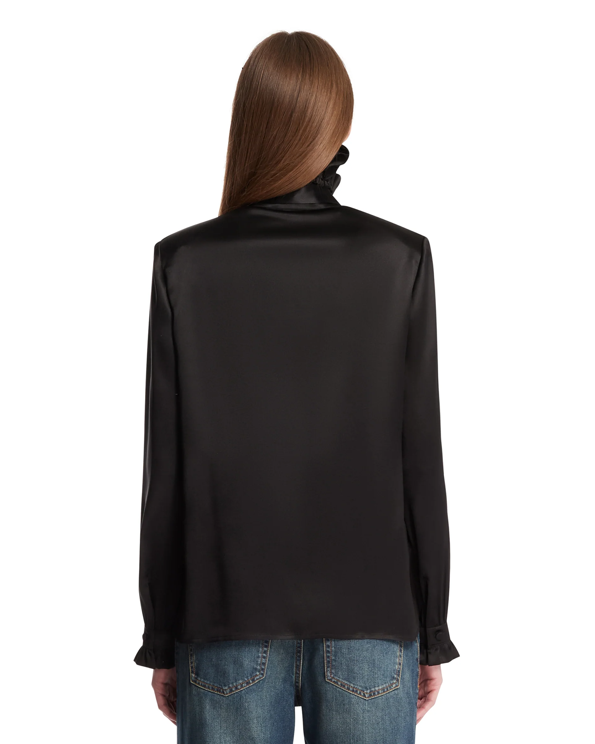 Camicia In Seta Con Fiocco Nera - Image 5