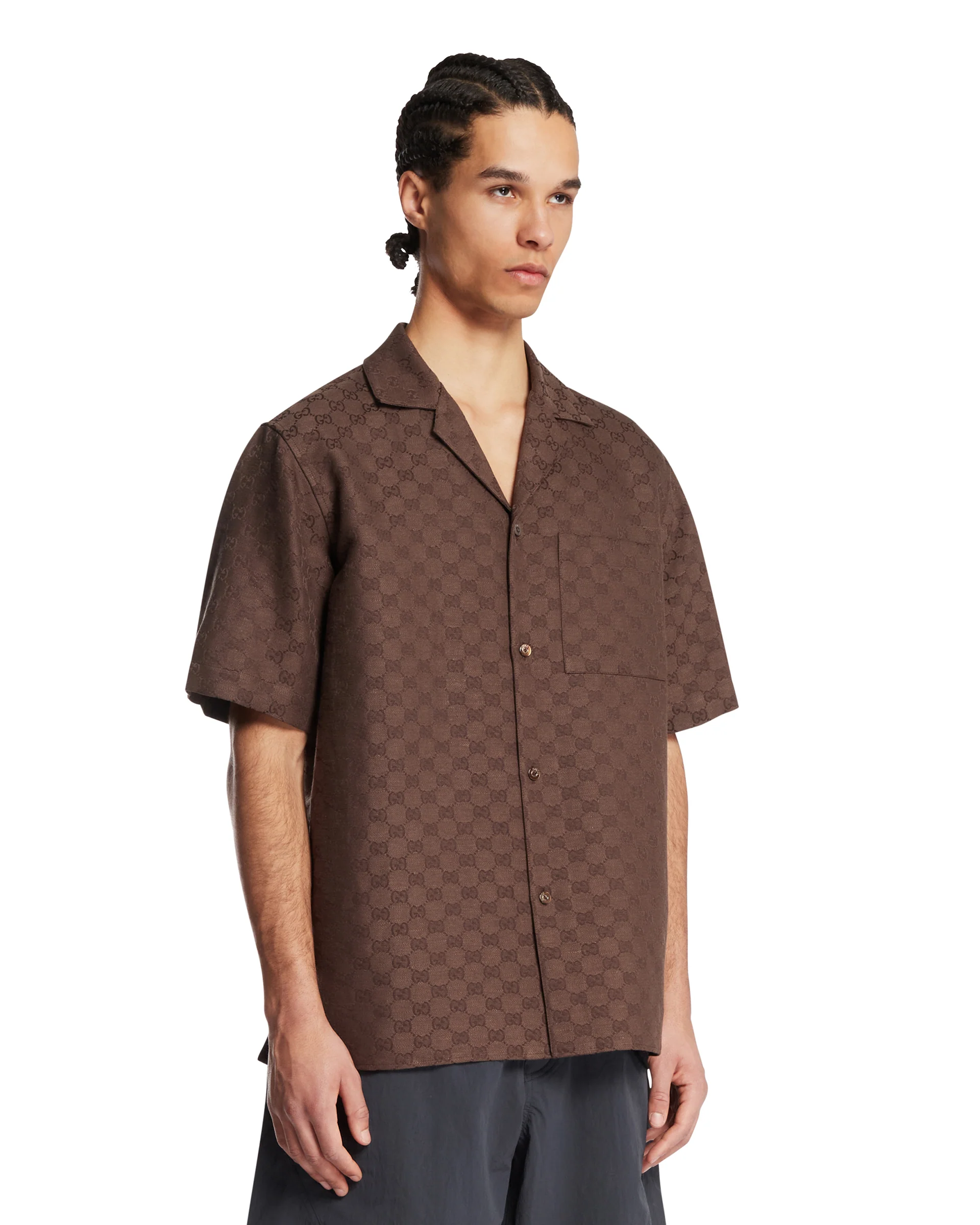 Camicia Bowling GG Marrone - Image 2
