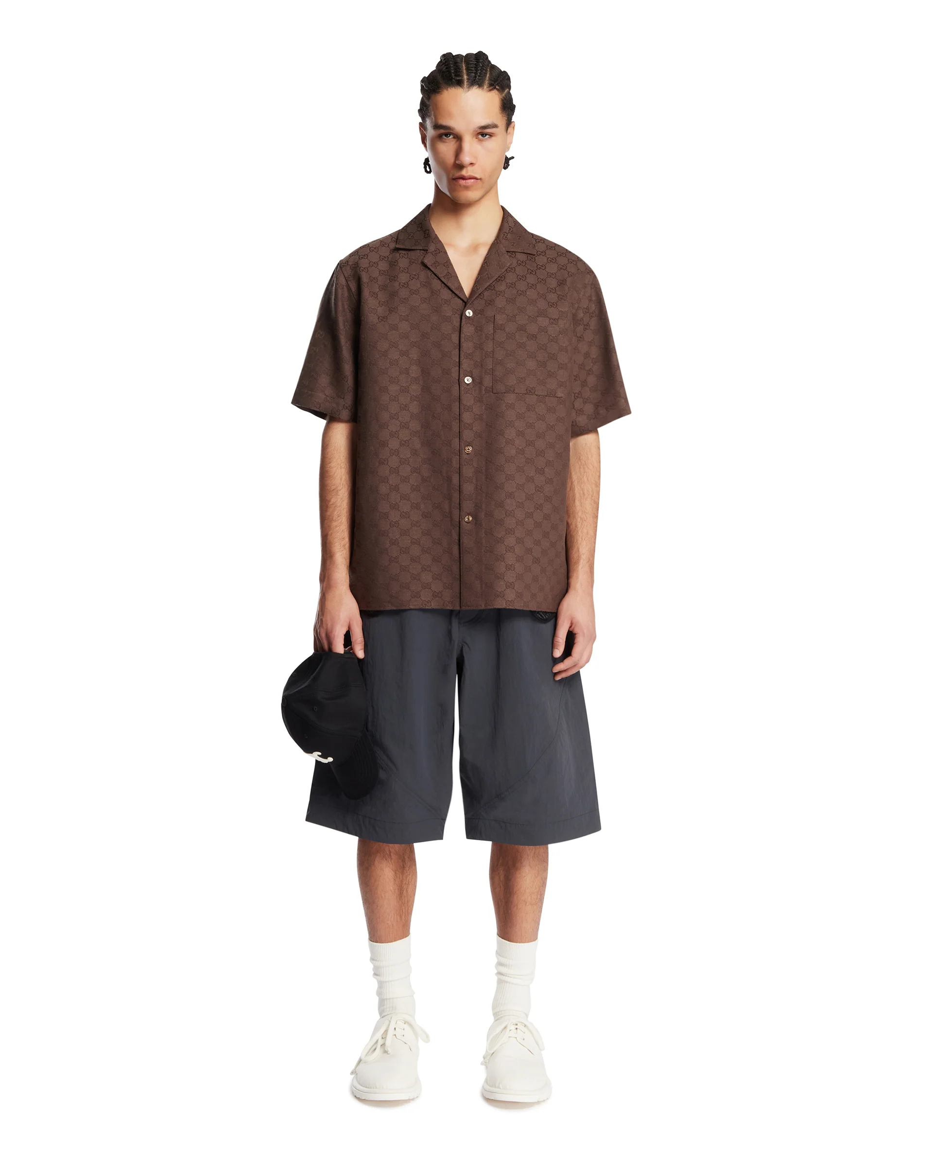 Camicia Bowling GG Marrone - Image 3