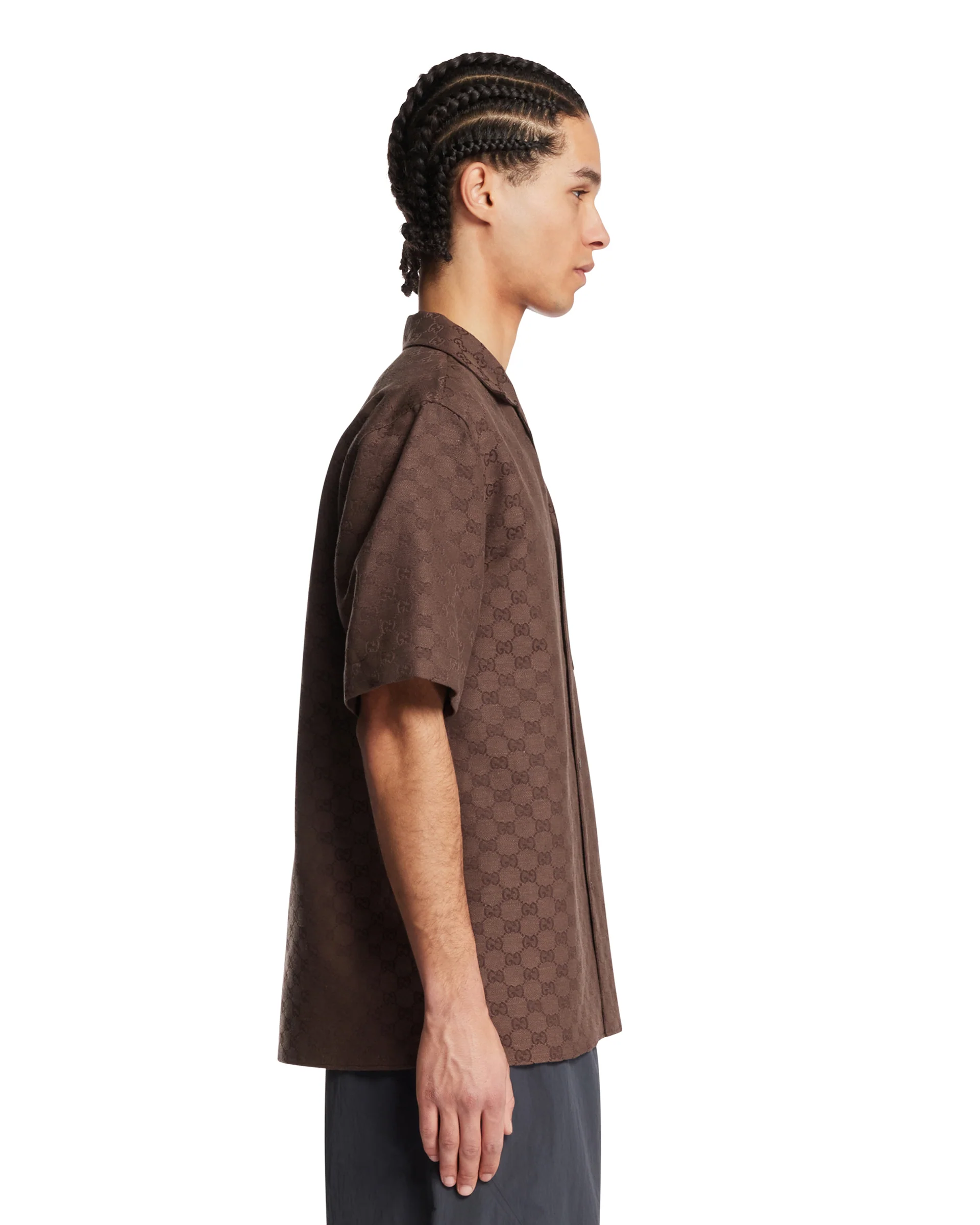 Camicia Bowling GG Marrone - Image 4
