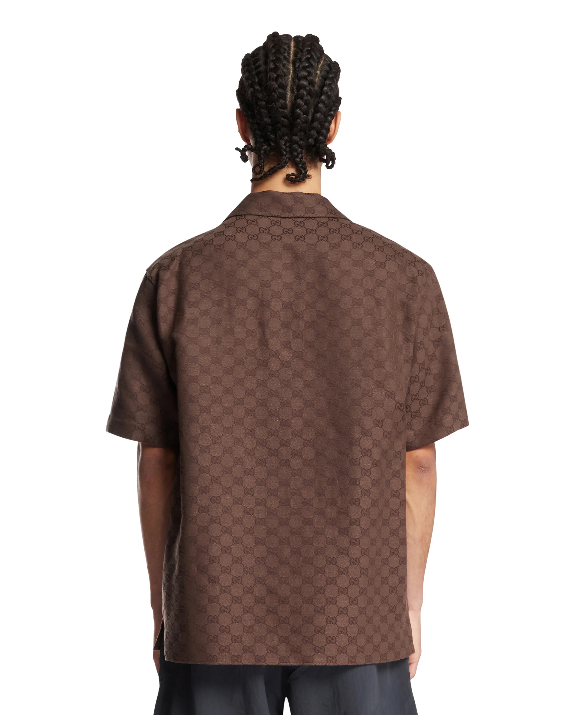 Camicia Bowling GG Marrone - Image 5