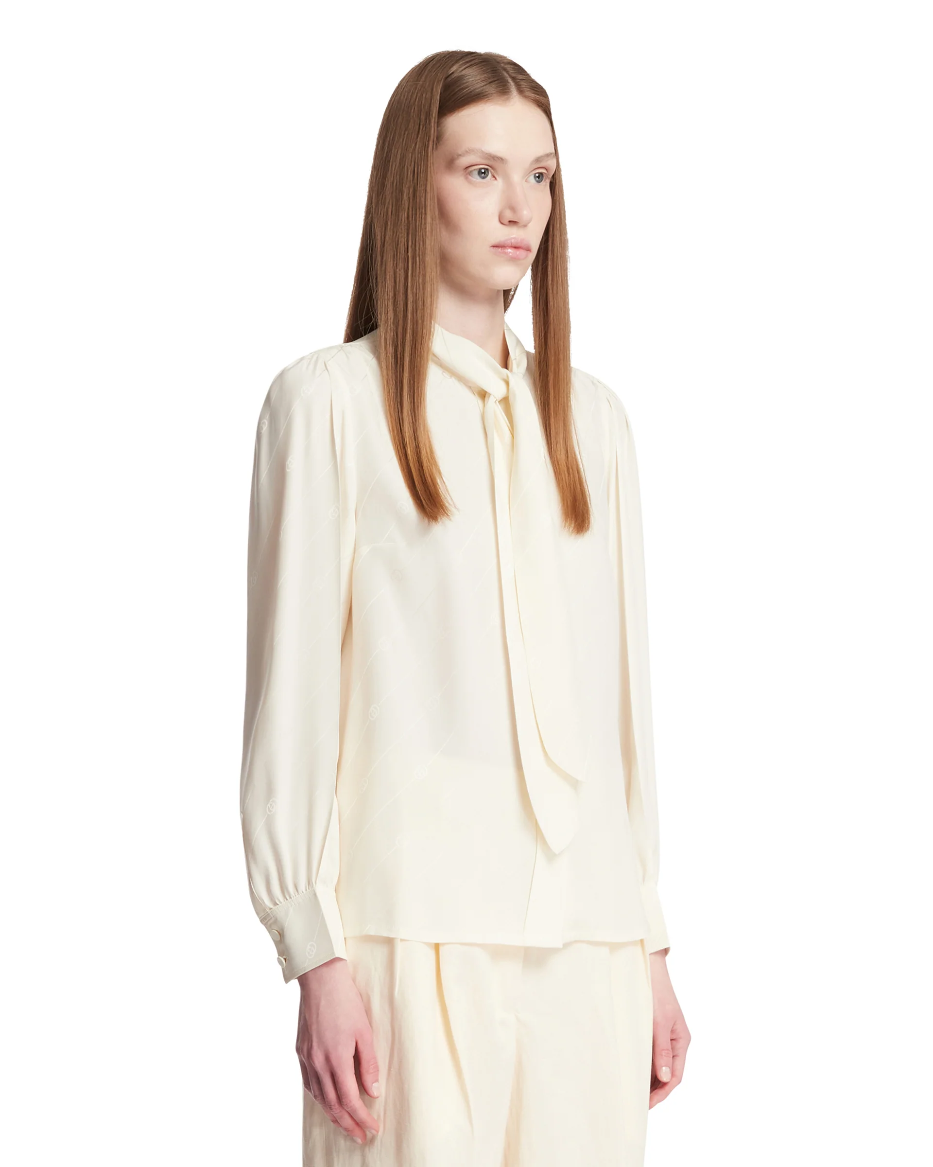 Camicia In Crepe Di Raso E Seta Bianca - Image 2