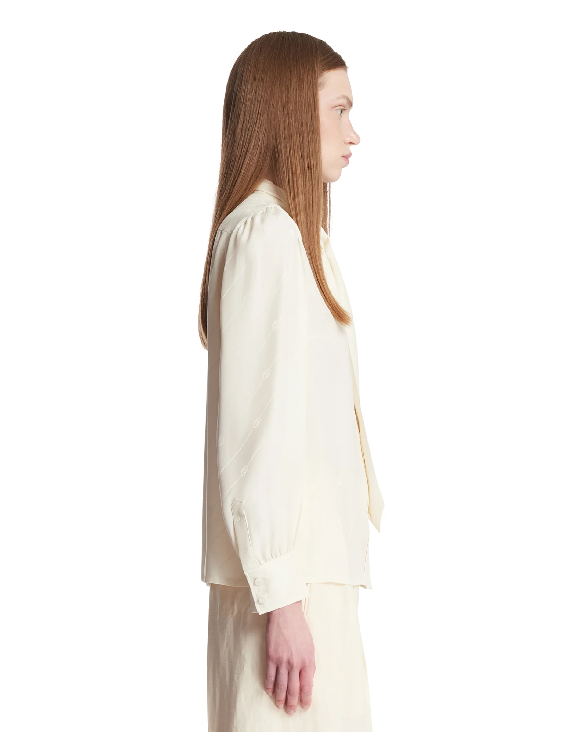 Camicia In Crepe Di Raso E Seta Bianca - Image 4