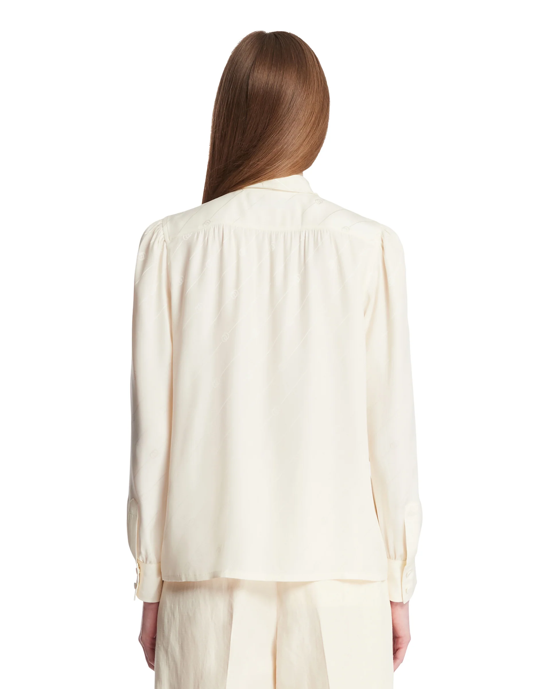 Camicia In Crepe Di Raso E Seta Bianca - Image 5