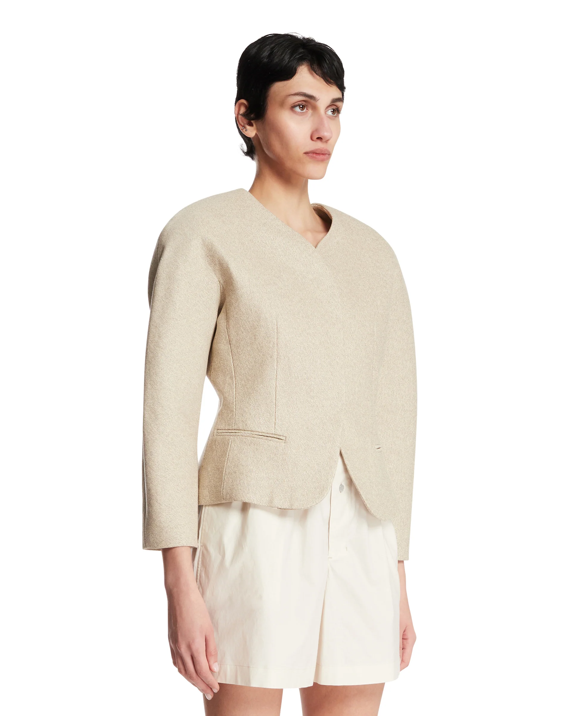 Giacca Mini Ovalo Beige - Image 2