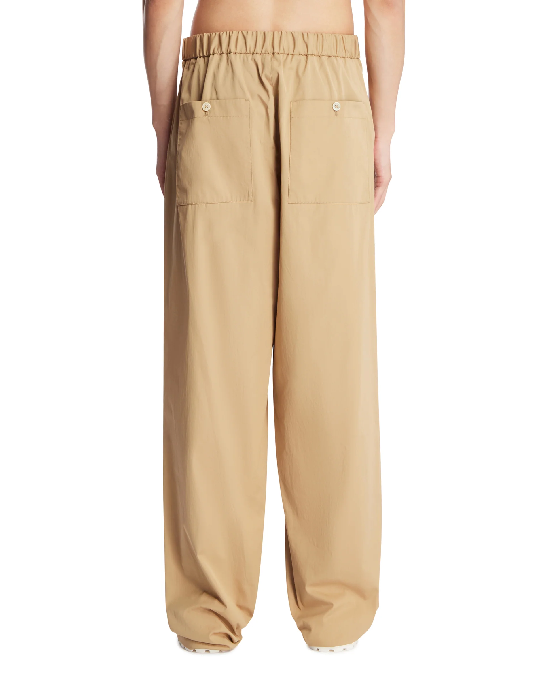 Pantaloni Cargo In Popeline Beige - Image 5