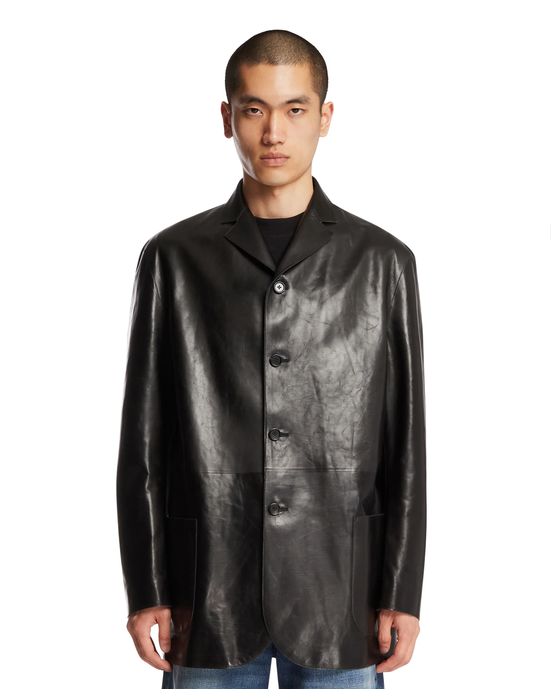 Giacca In Pelle Nera