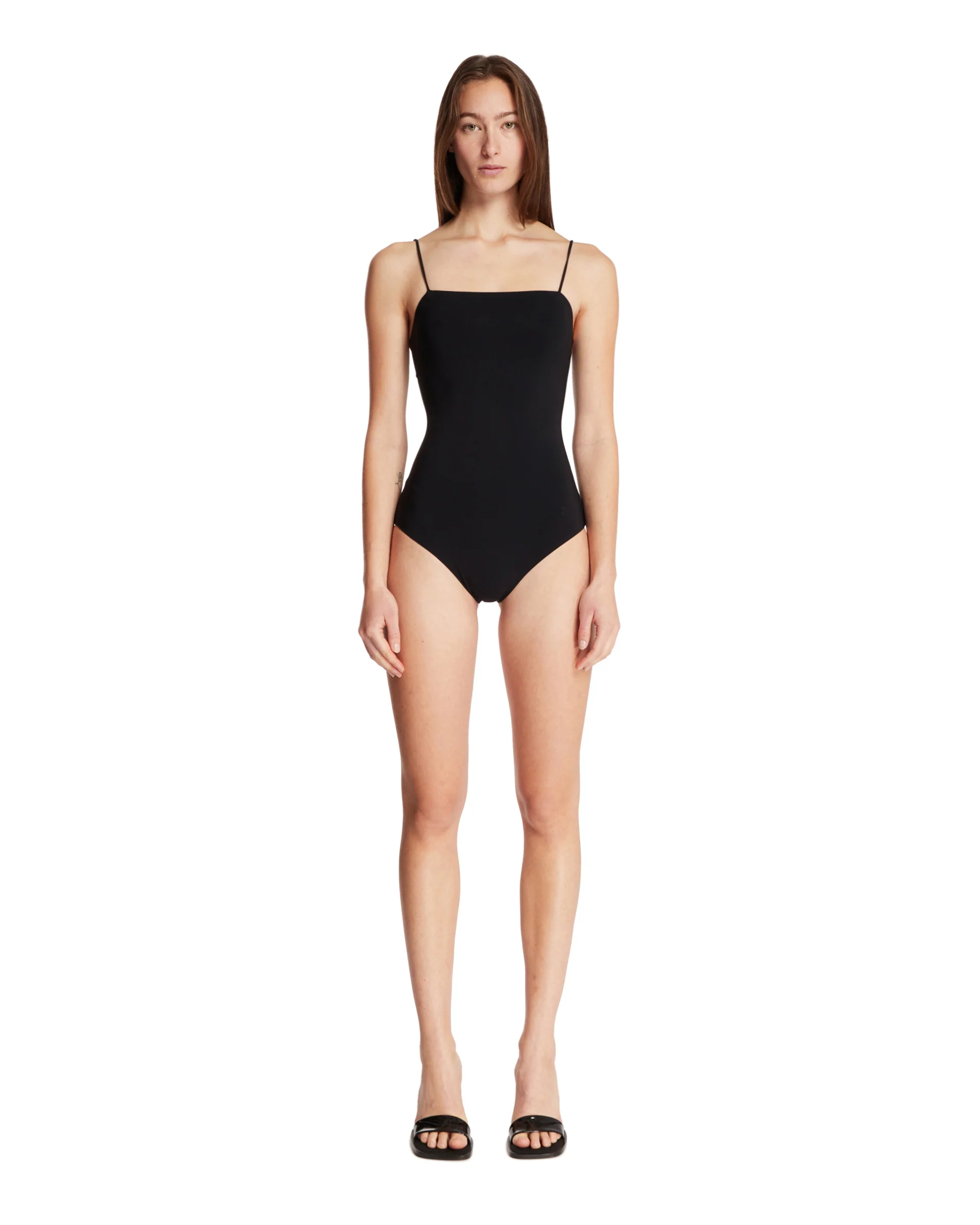 Body Nero Con Spalline Sottili