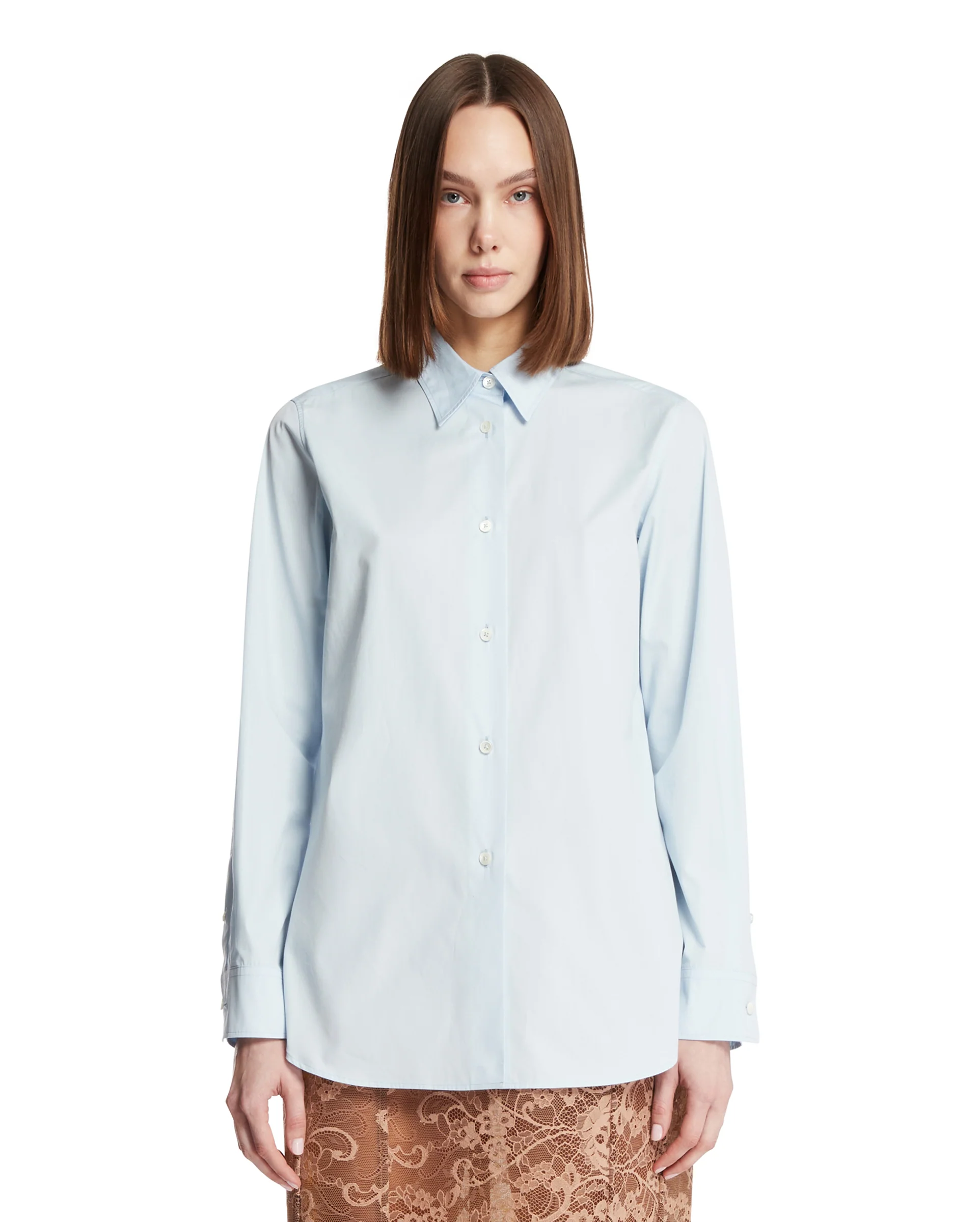 Camicia In Cotone Celeste