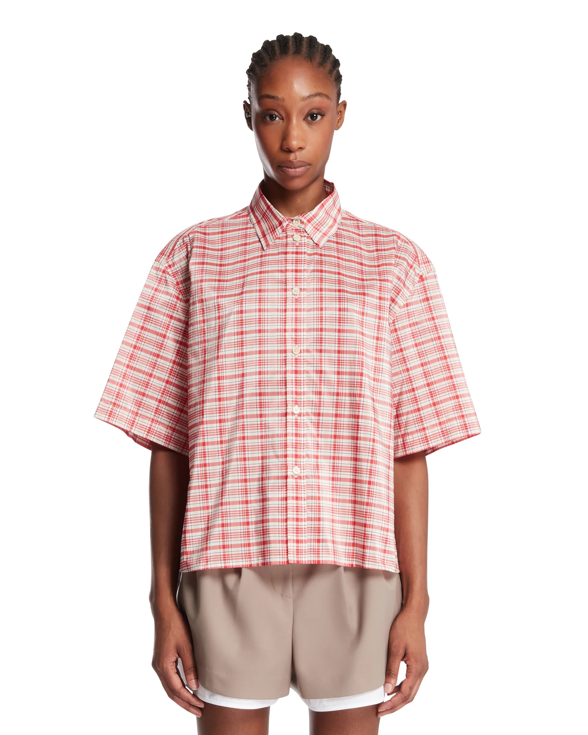 Camicia A Quadri Rossa E Bianca