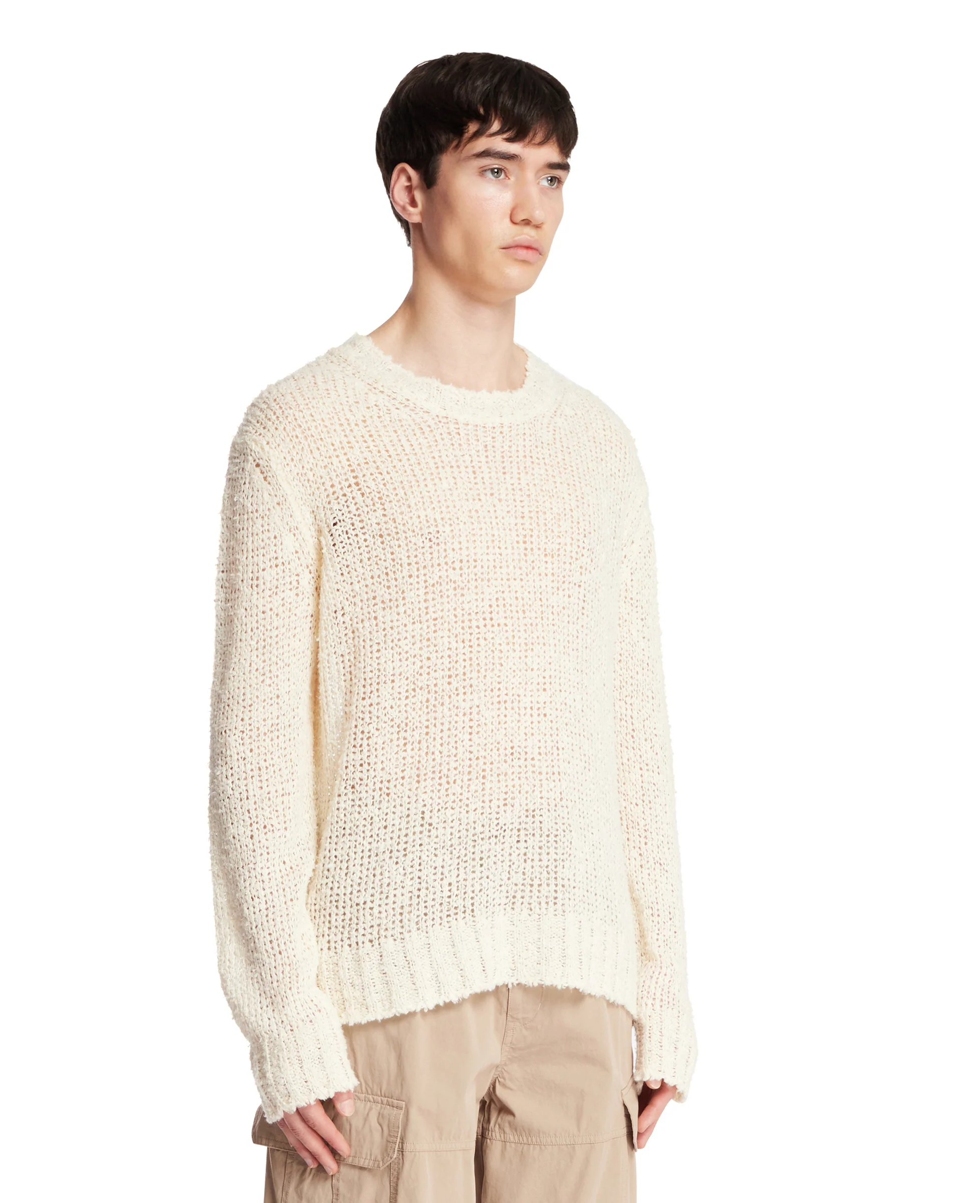 Maglione Traforato In Lino Bianco - Image 2