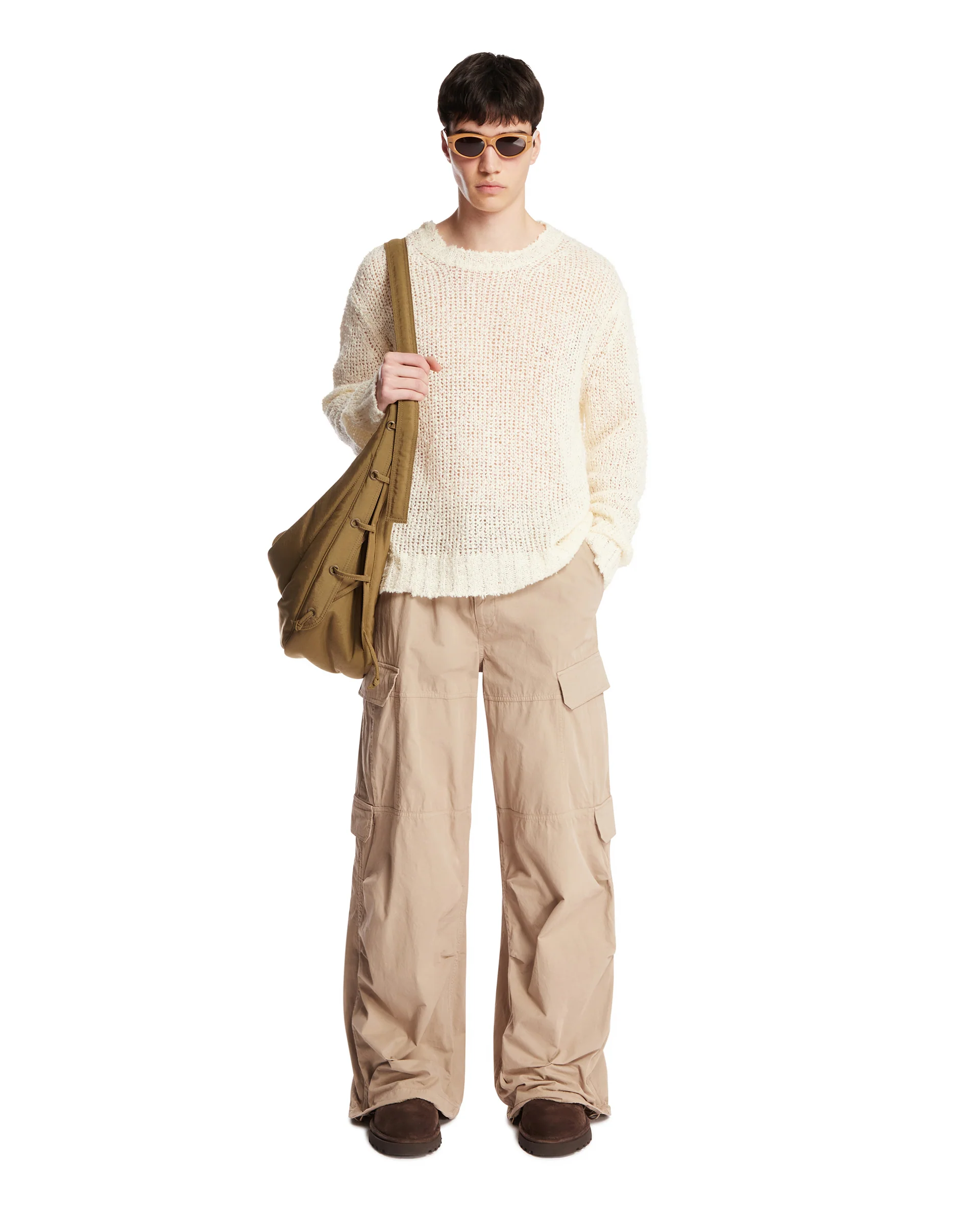 Maglione Traforato In Lino Bianco - Image 3