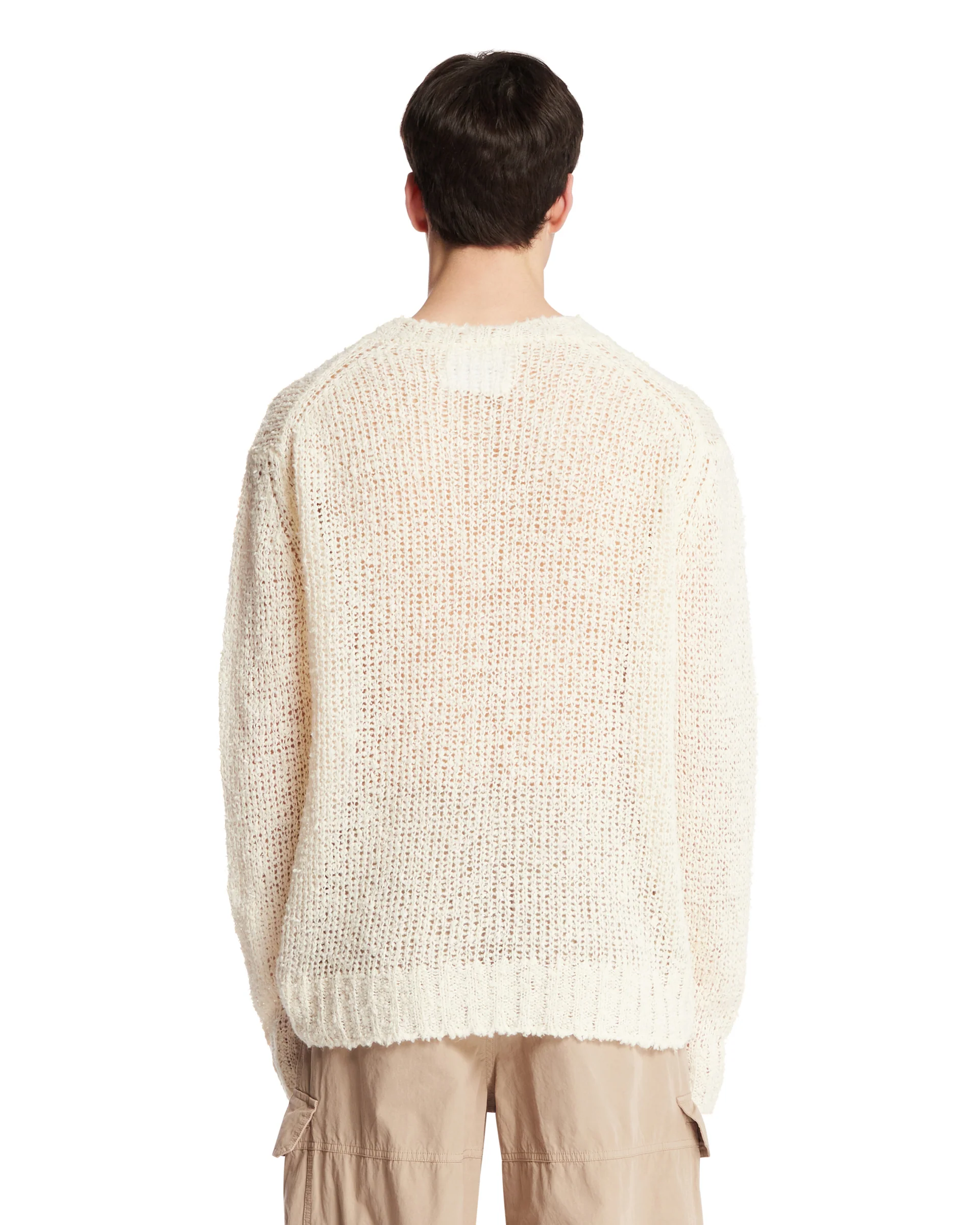 Maglione Traforato In Lino Bianco - Image 5