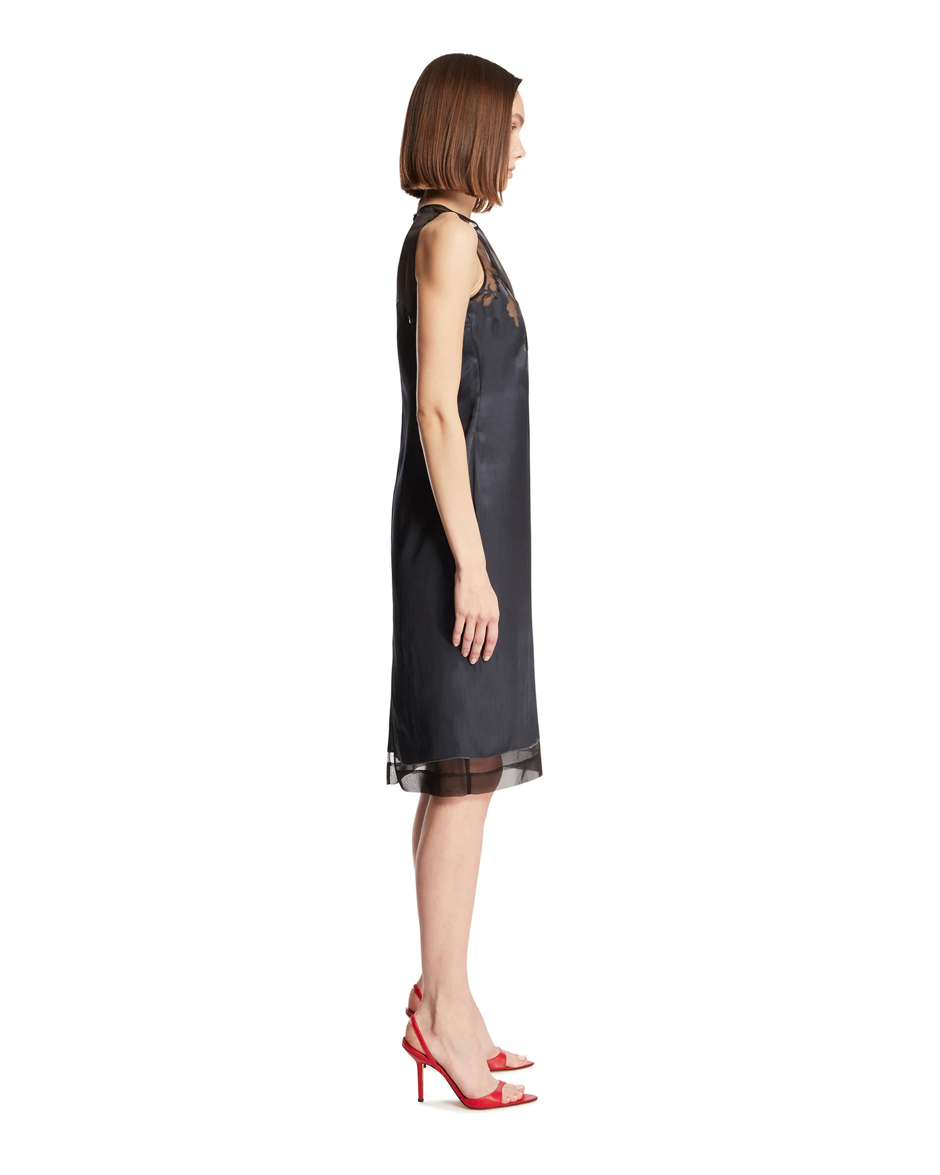 Abito Cut-out In Pizzo Nero - Image 4