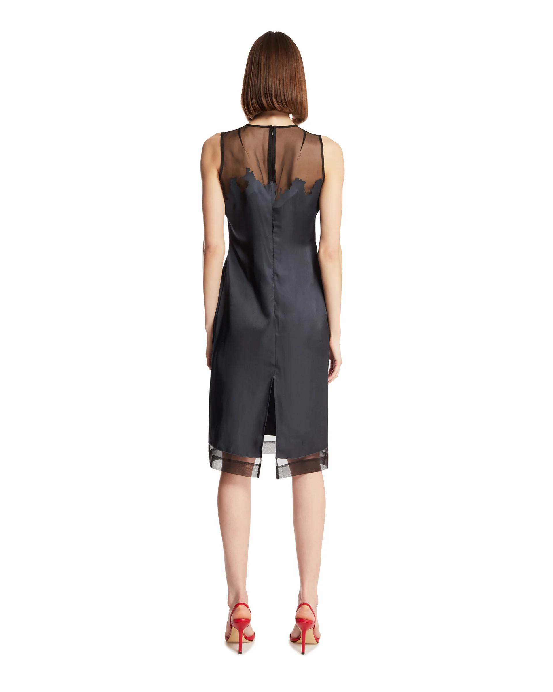 Abito Cut-out In Pizzo Nero - Image 5