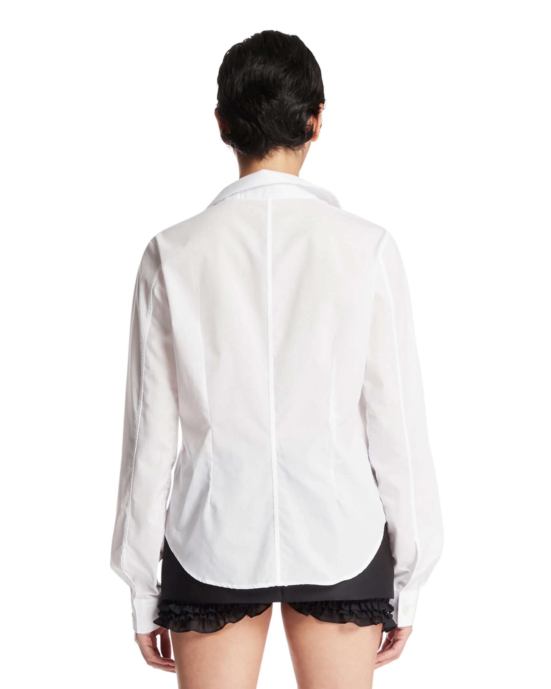 Camicia In Cotone Asimmetrica Bianca - Image 4