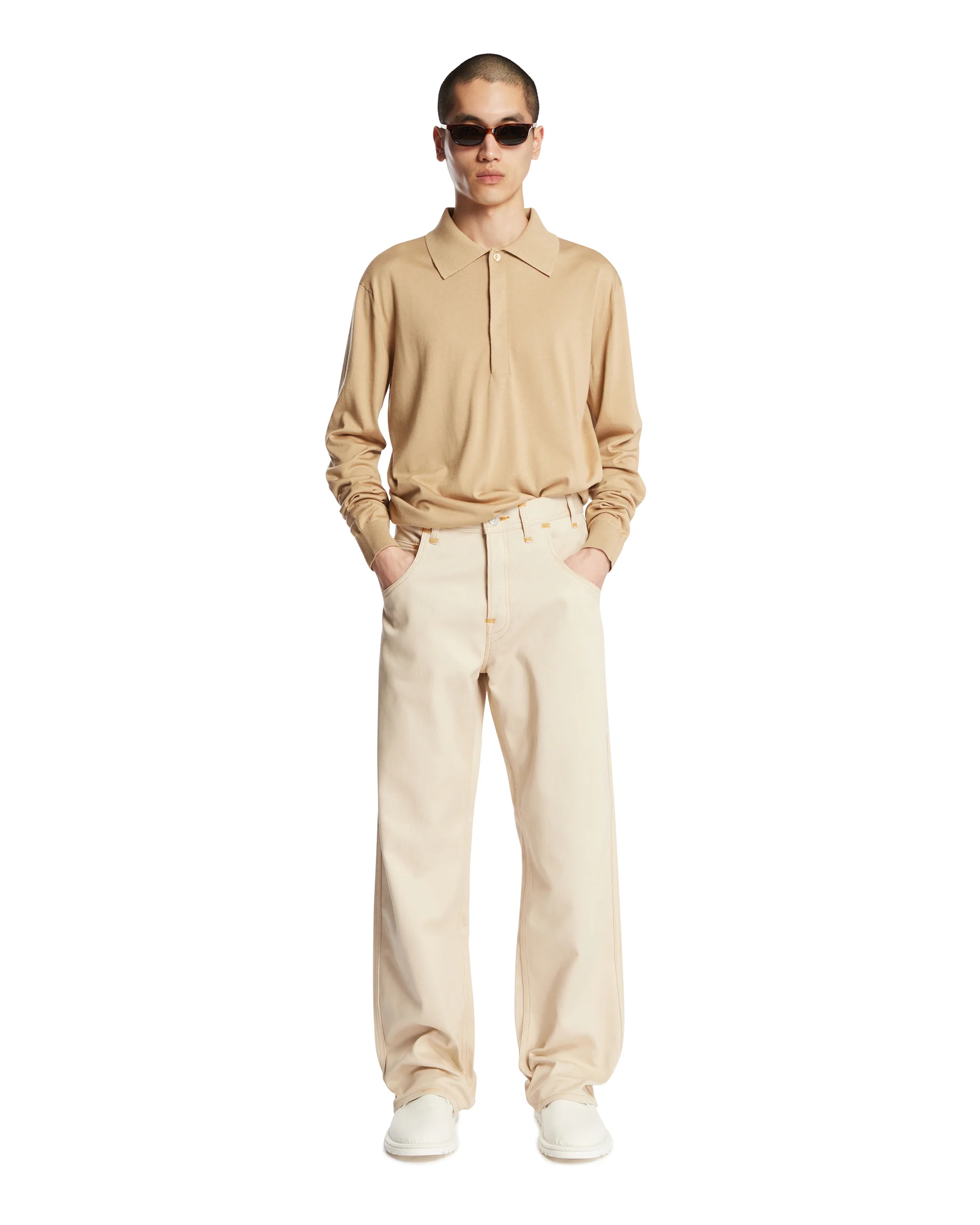 Jeans In Cotone Beige - Image 3