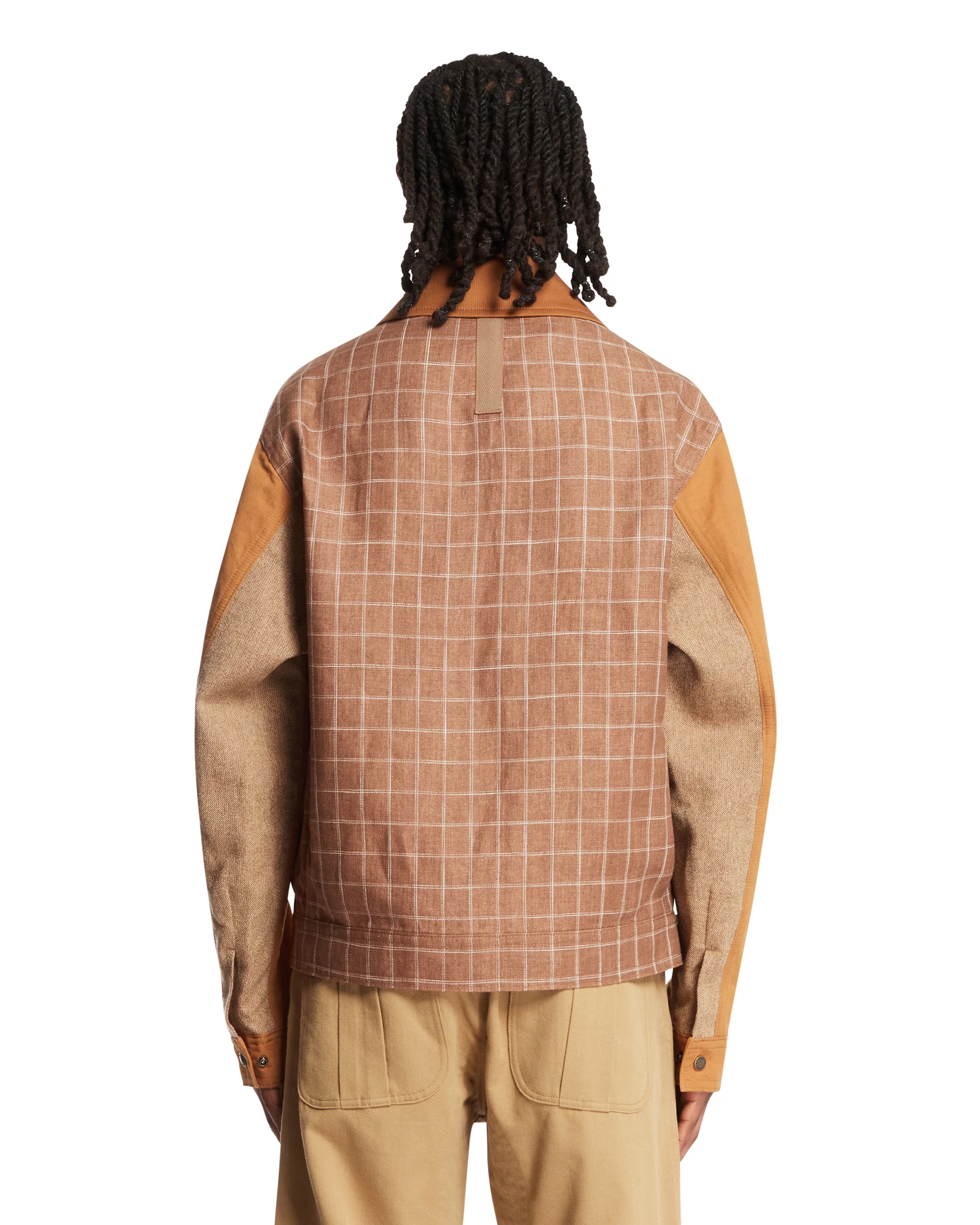 Giacca Effetto Patchwork Marrone - Image 5