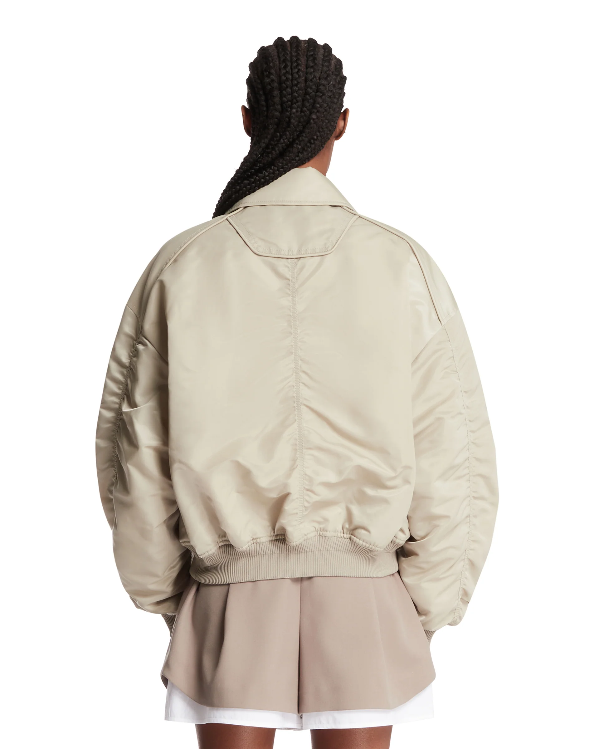 Giacca Bomber In Nylon Beige - Image 5