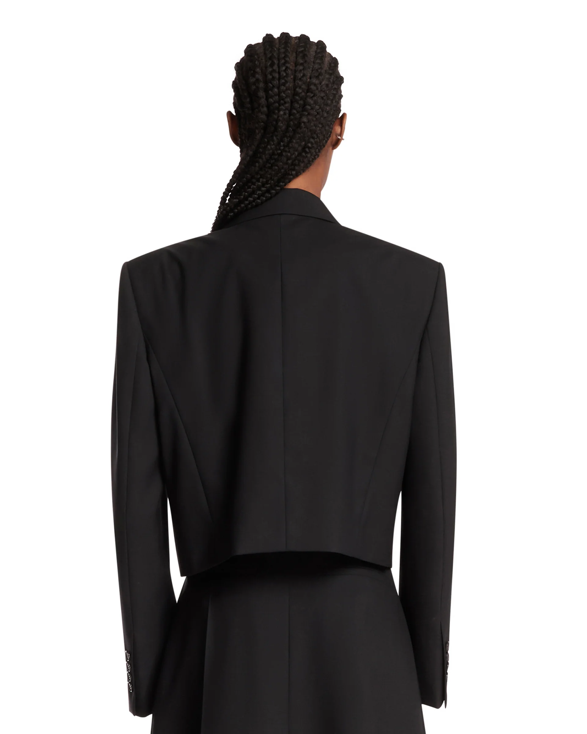 Giacca Cropped In Lana Nera - Image 5