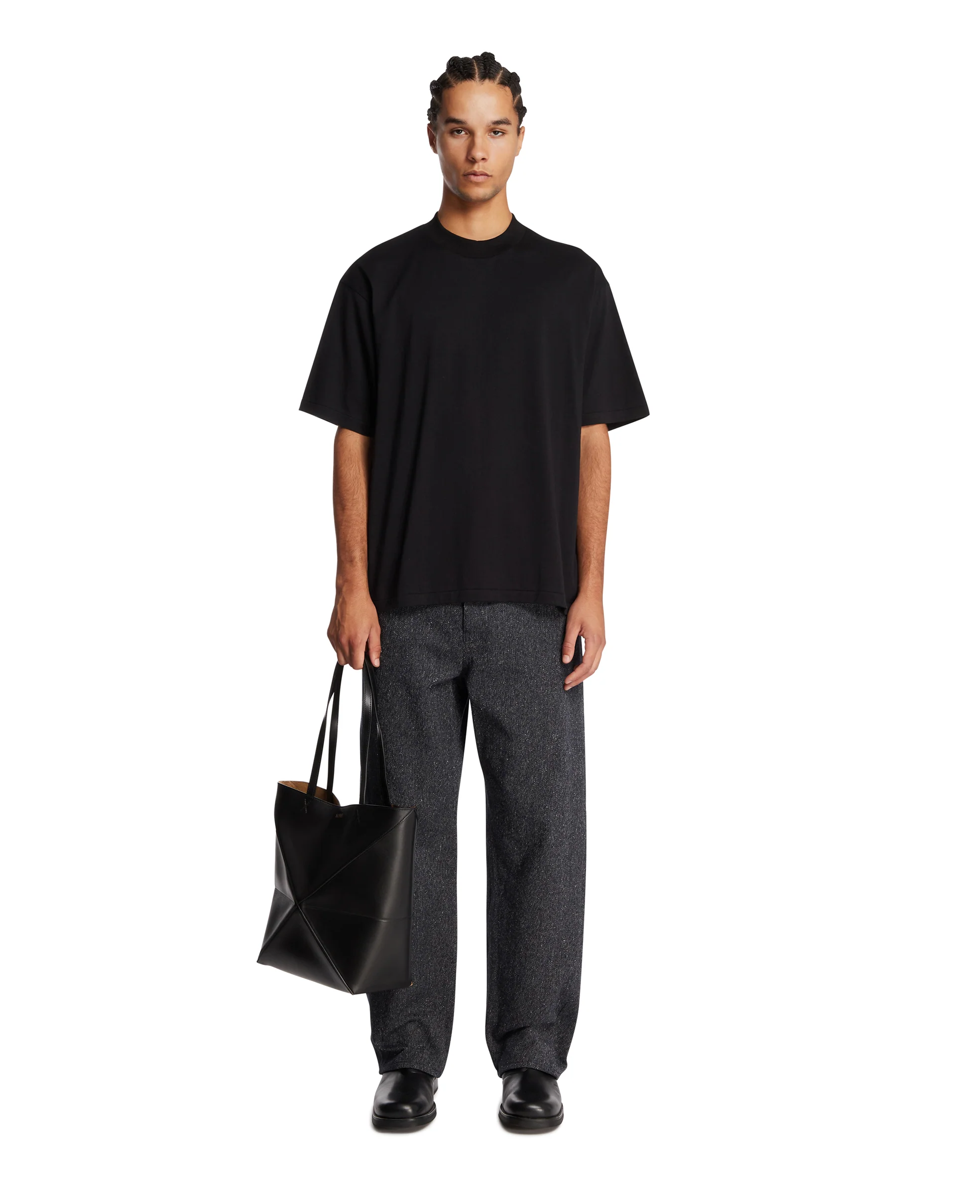 T-Shirt Girocollo In Cotone Nera - Image 3