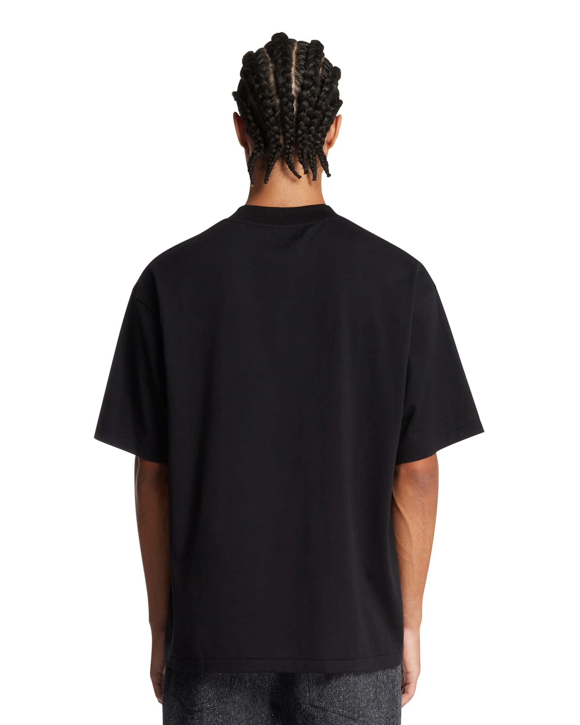 T-Shirt Girocollo In Cotone Nera - Image 5