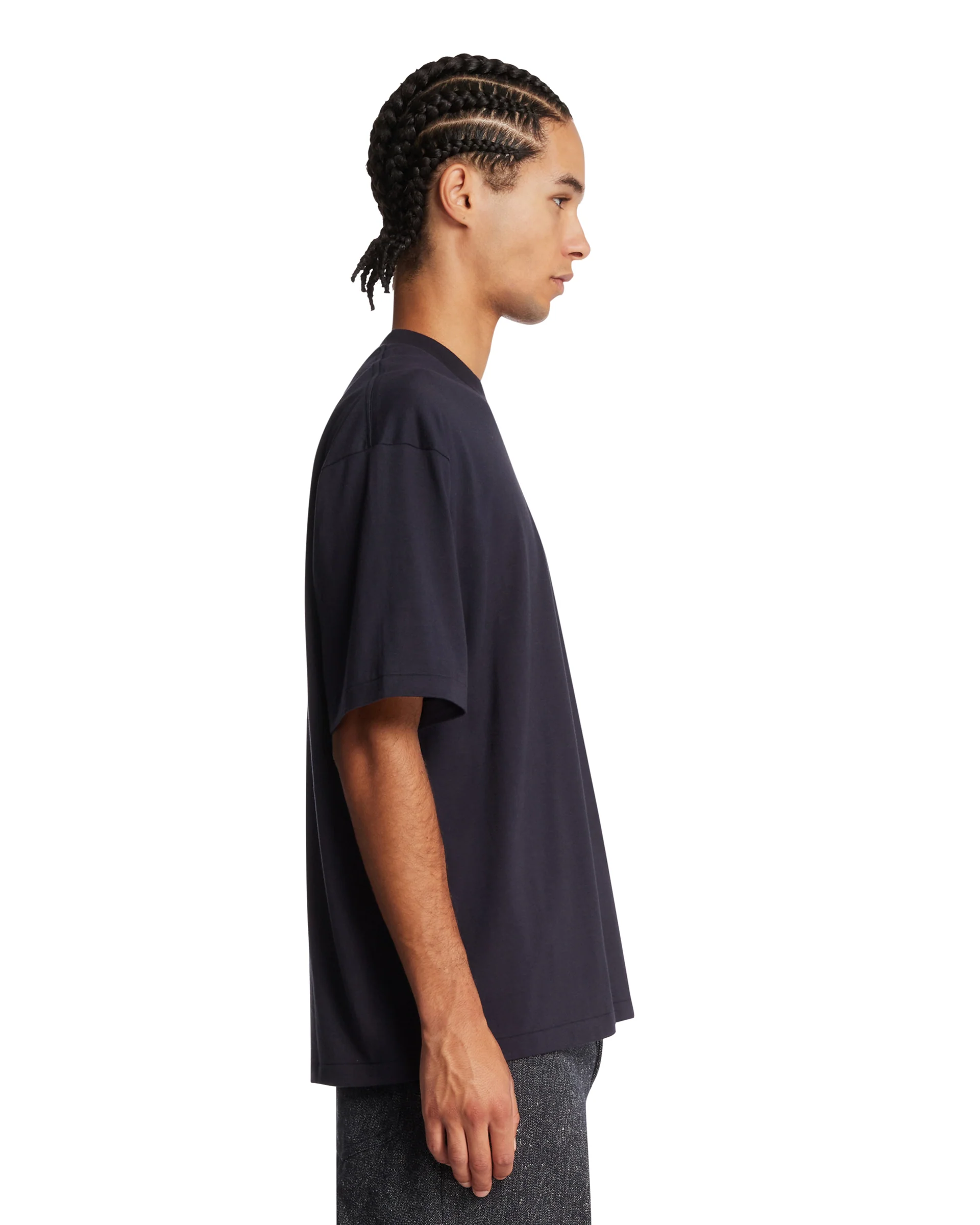 T-Shirt Girocollo In Cotone Blu - Image 4