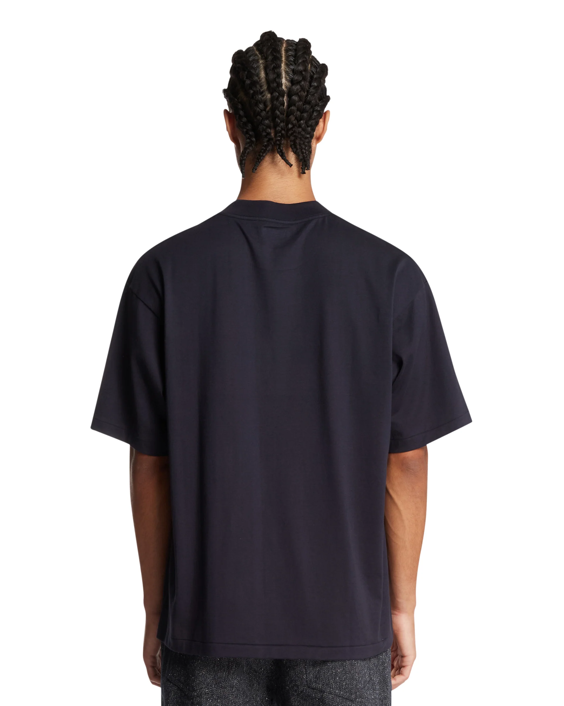 T-Shirt Girocollo In Cotone Blu - Image 5