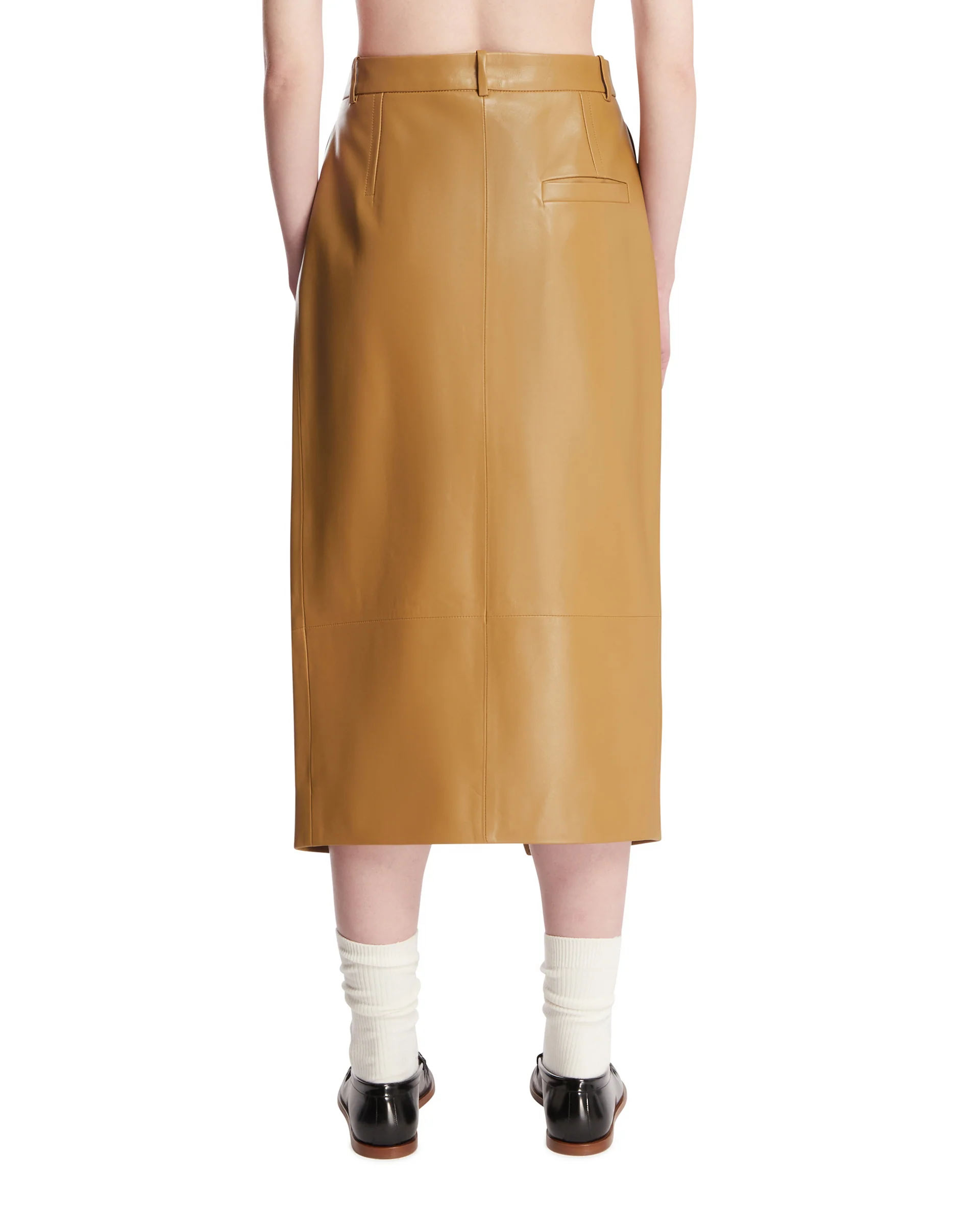 Gonna Anden In Pelle Beige - Image 5