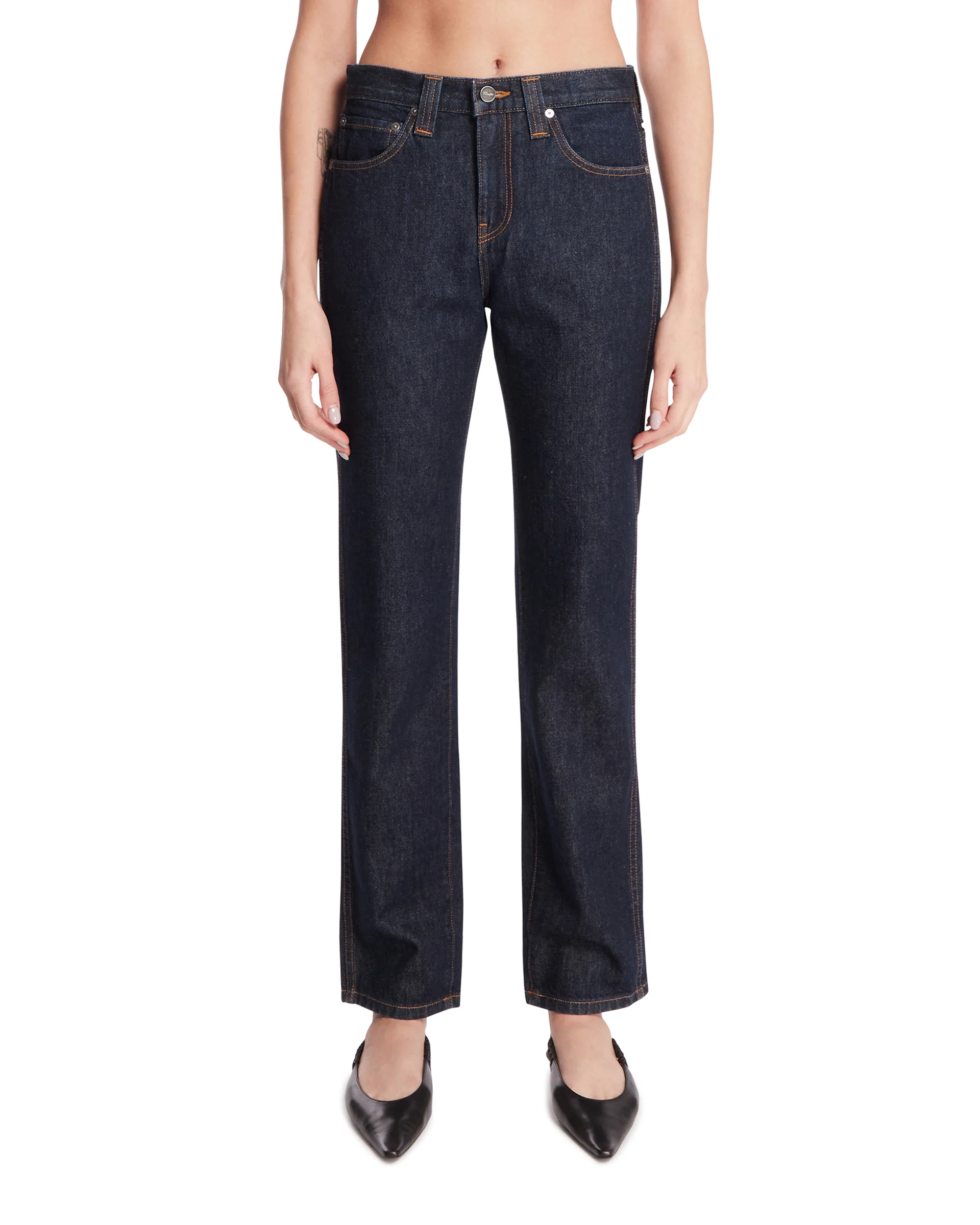 Jeans A Gamba Dritta Blu Scuri