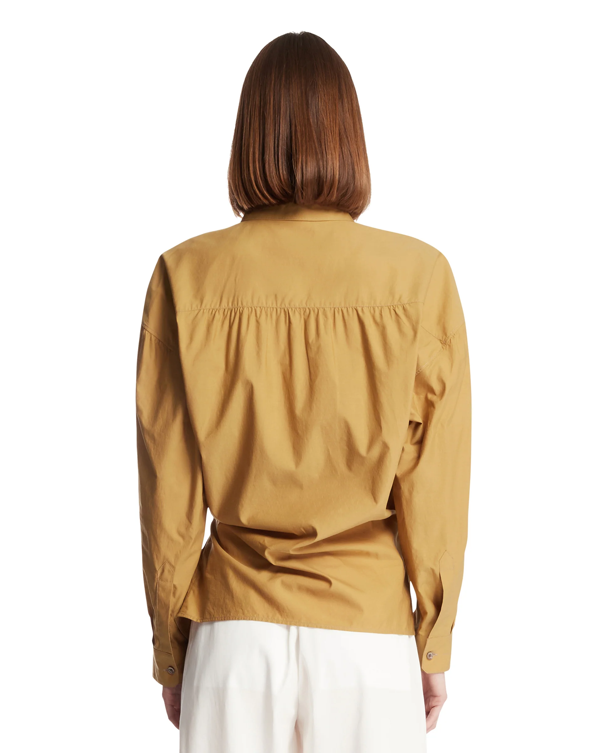 Camicia Twisted In Cotone E Seta Beige - Image 5