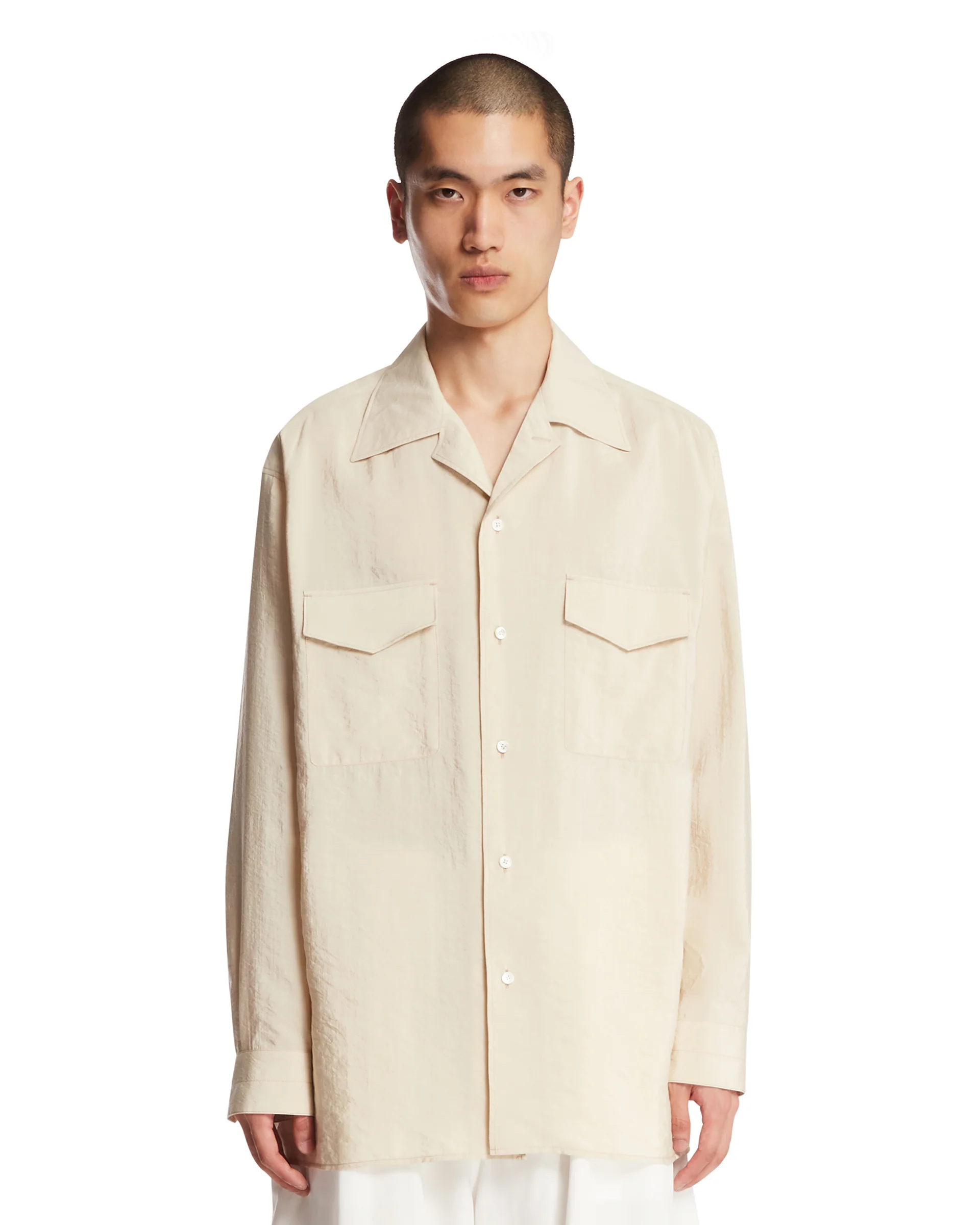Camicia In Seta Beige