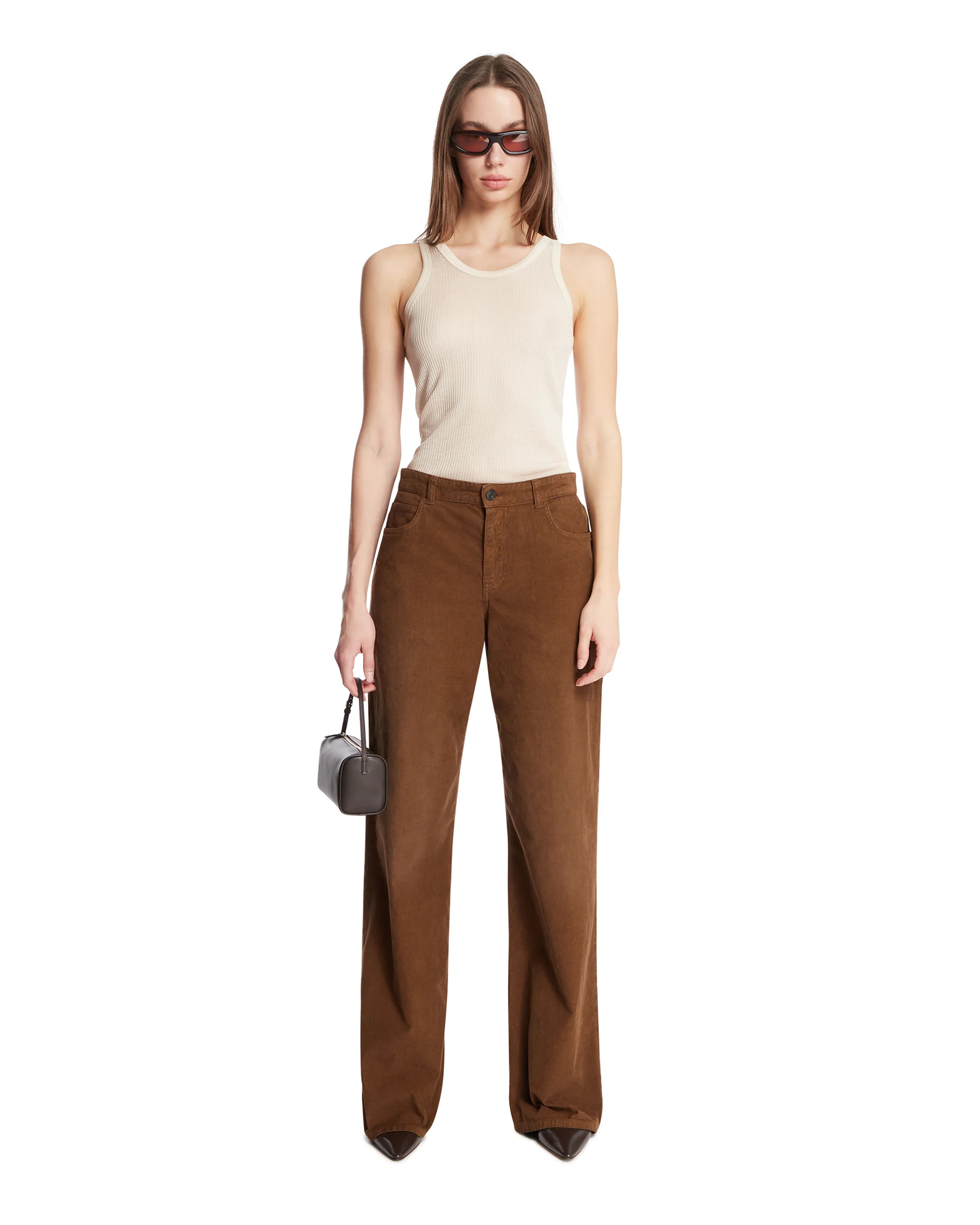 Top In Viscosa E Seta Beige - Image 3