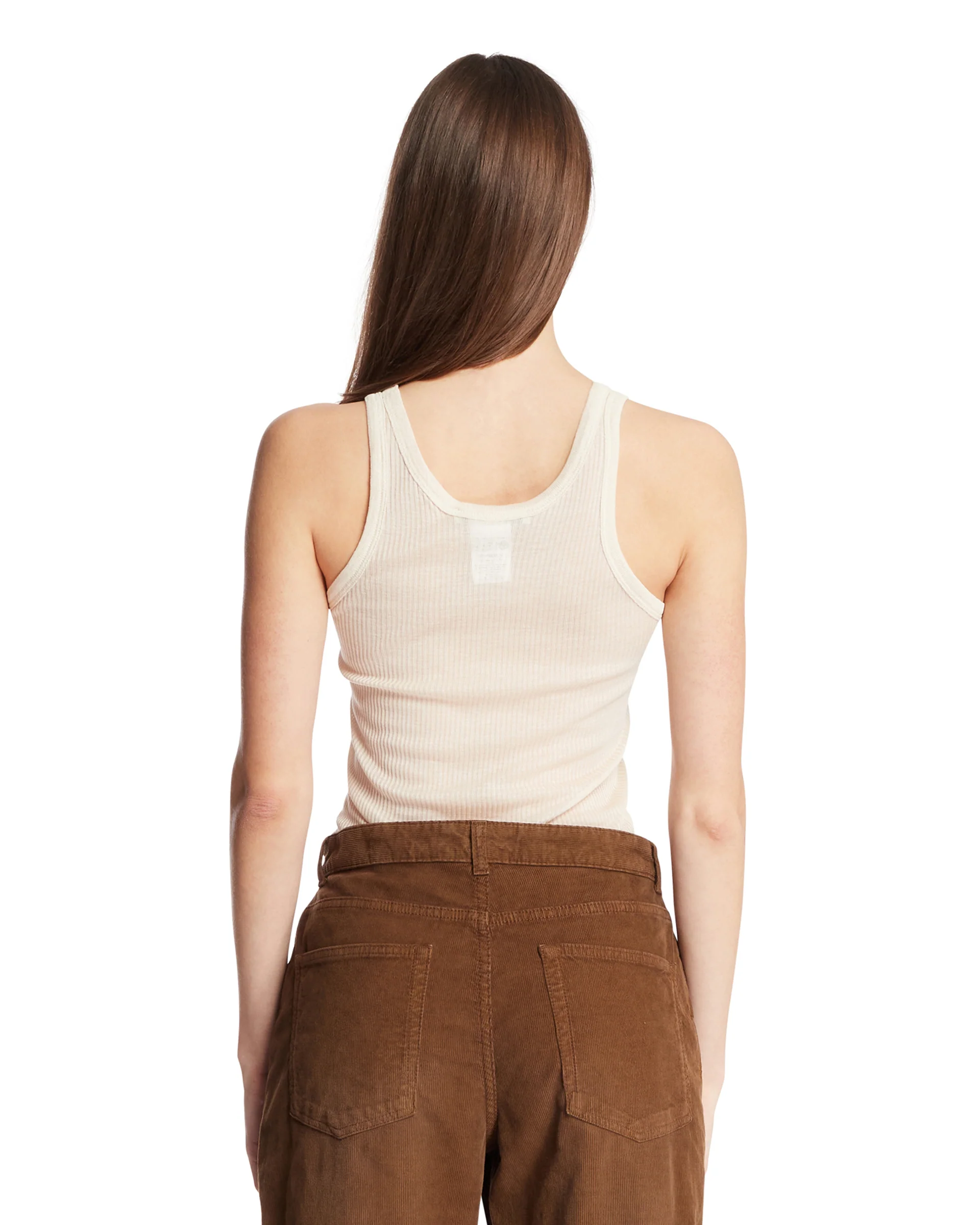 Top In Viscosa E Seta Beige - Image 5