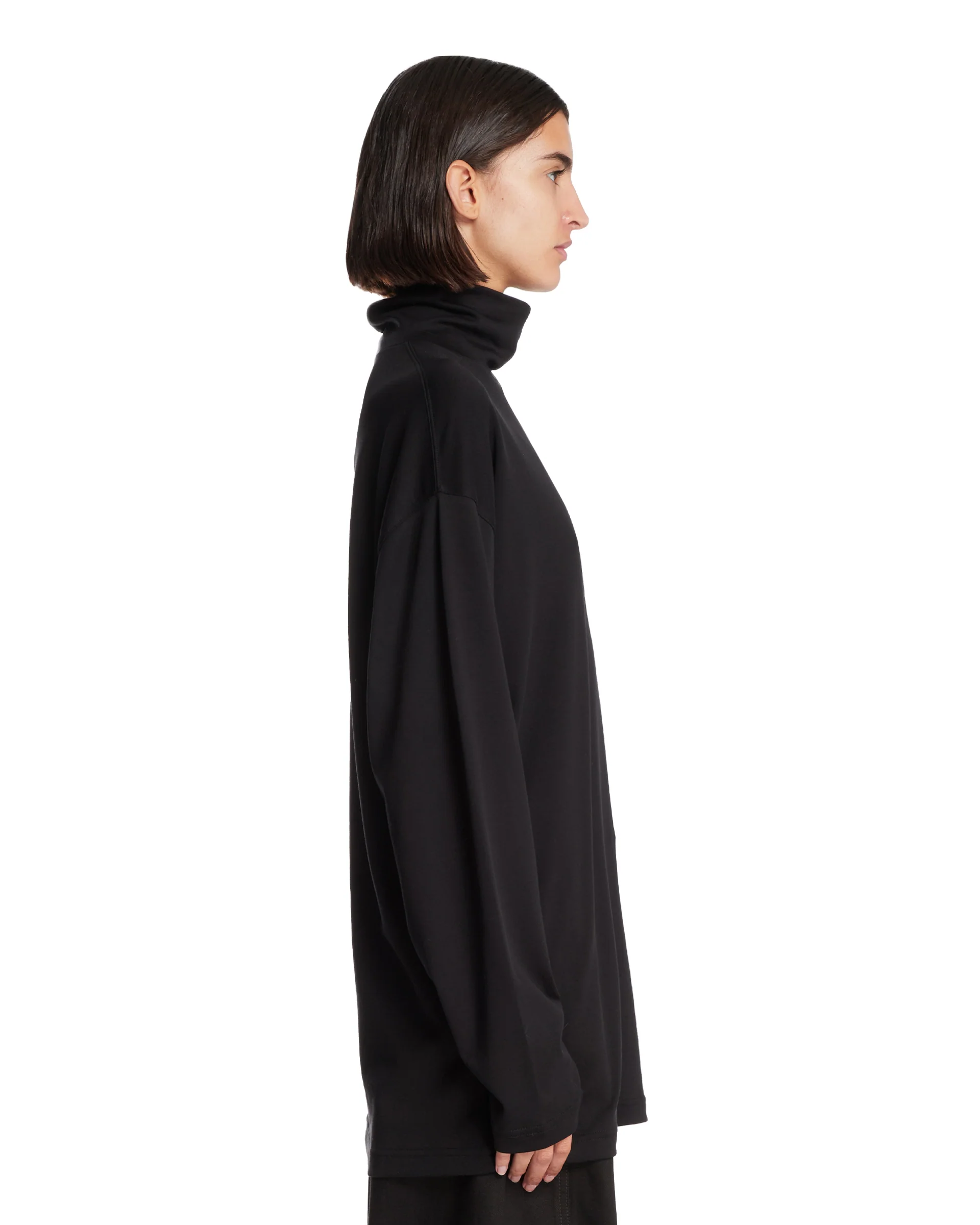 T-Shirt Relaxed A Collo Alto Nera - Image 4