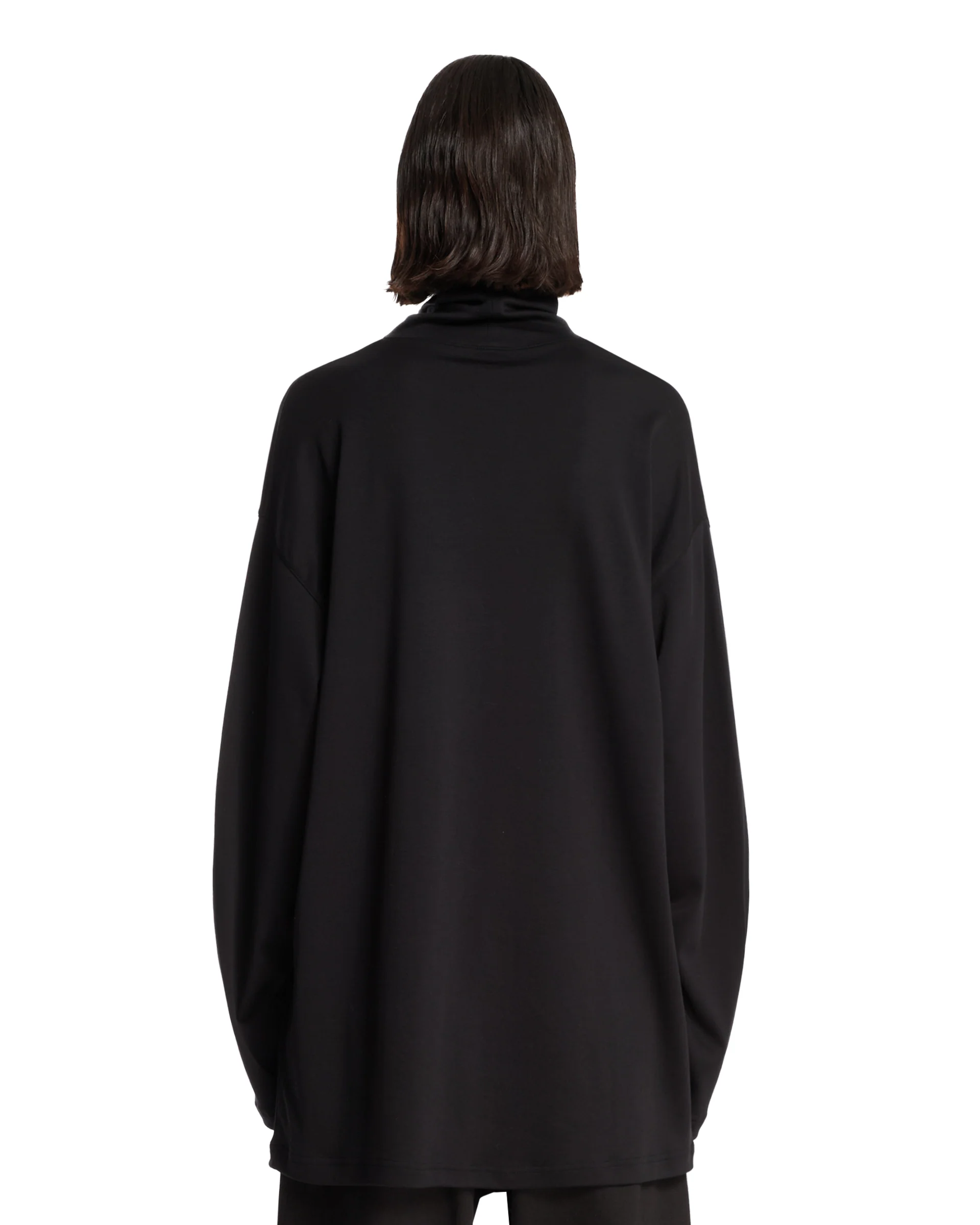 T-Shirt Relaxed A Collo Alto Nera - Image 5