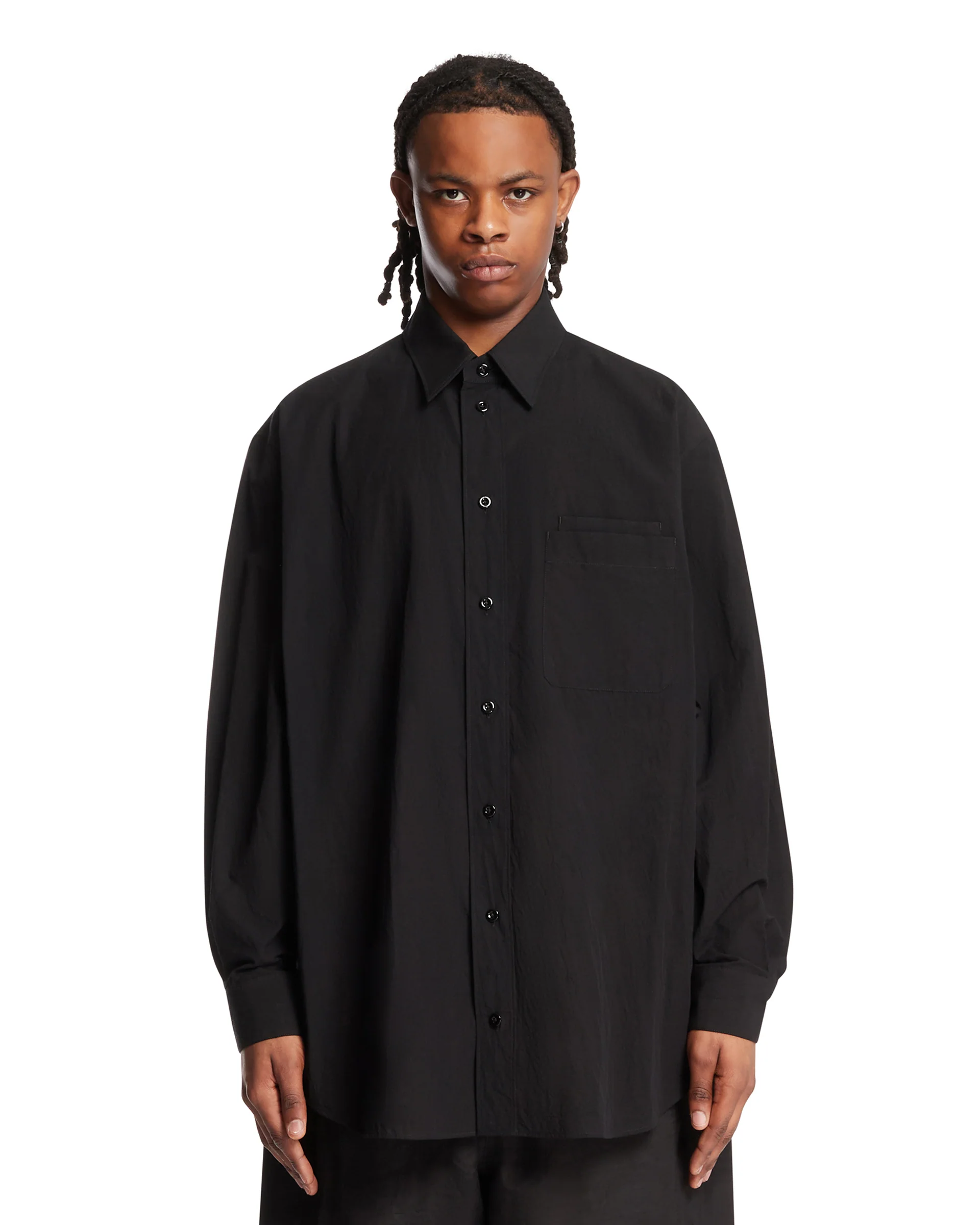 Camicia Oversize In Cotone Nera