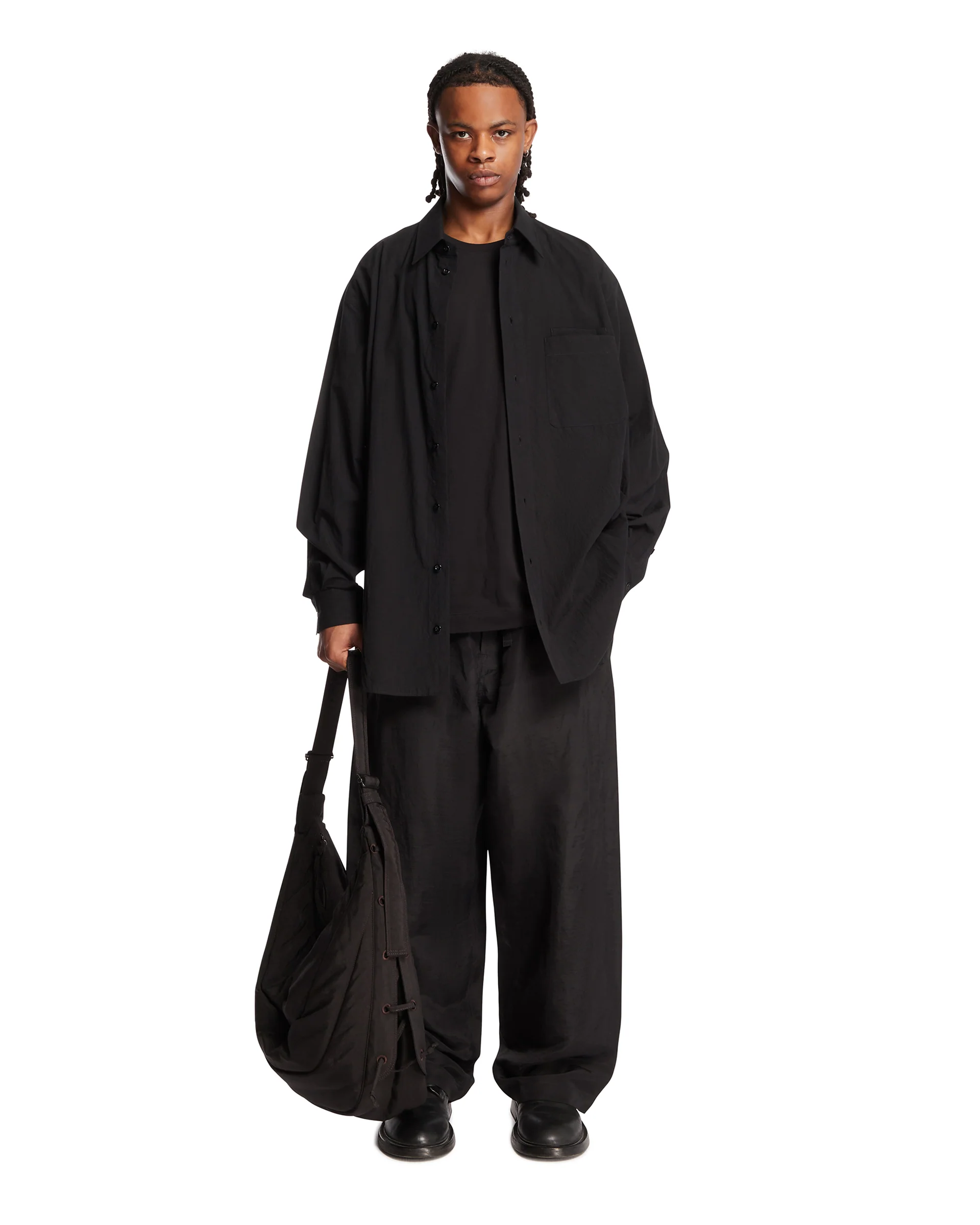 Camicia Oversize In Cotone Nera - Image 3