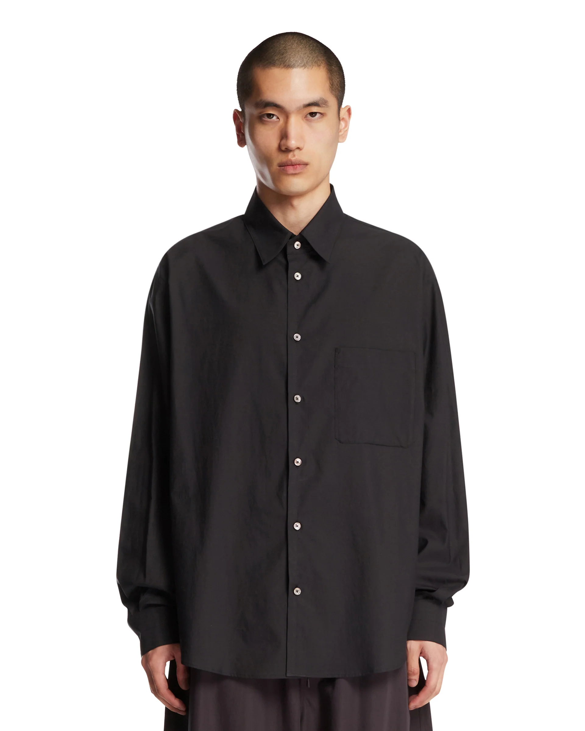Camicia In Cotone E Seta Blu