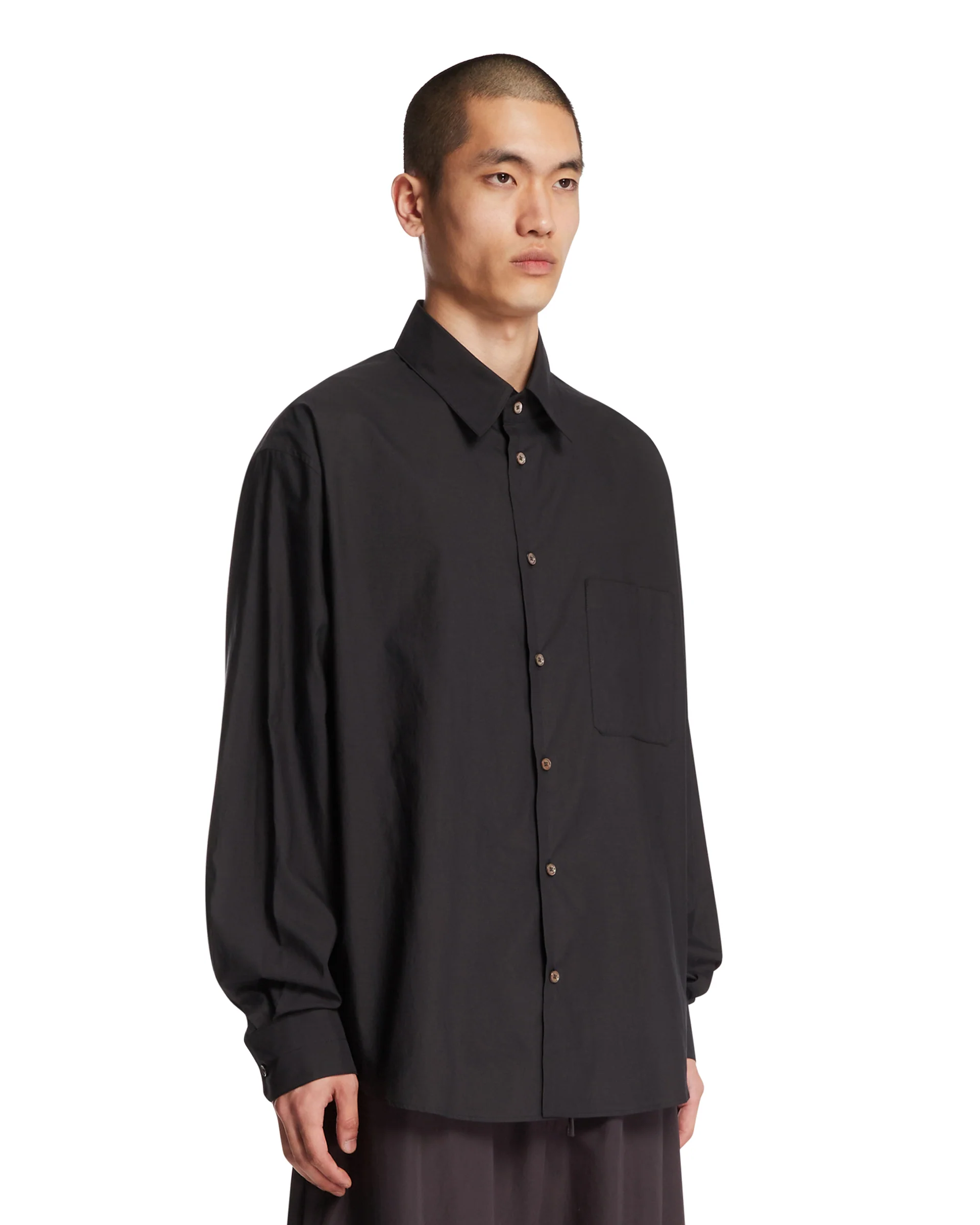 Camicia In Cotone E Seta Blu - Image 2