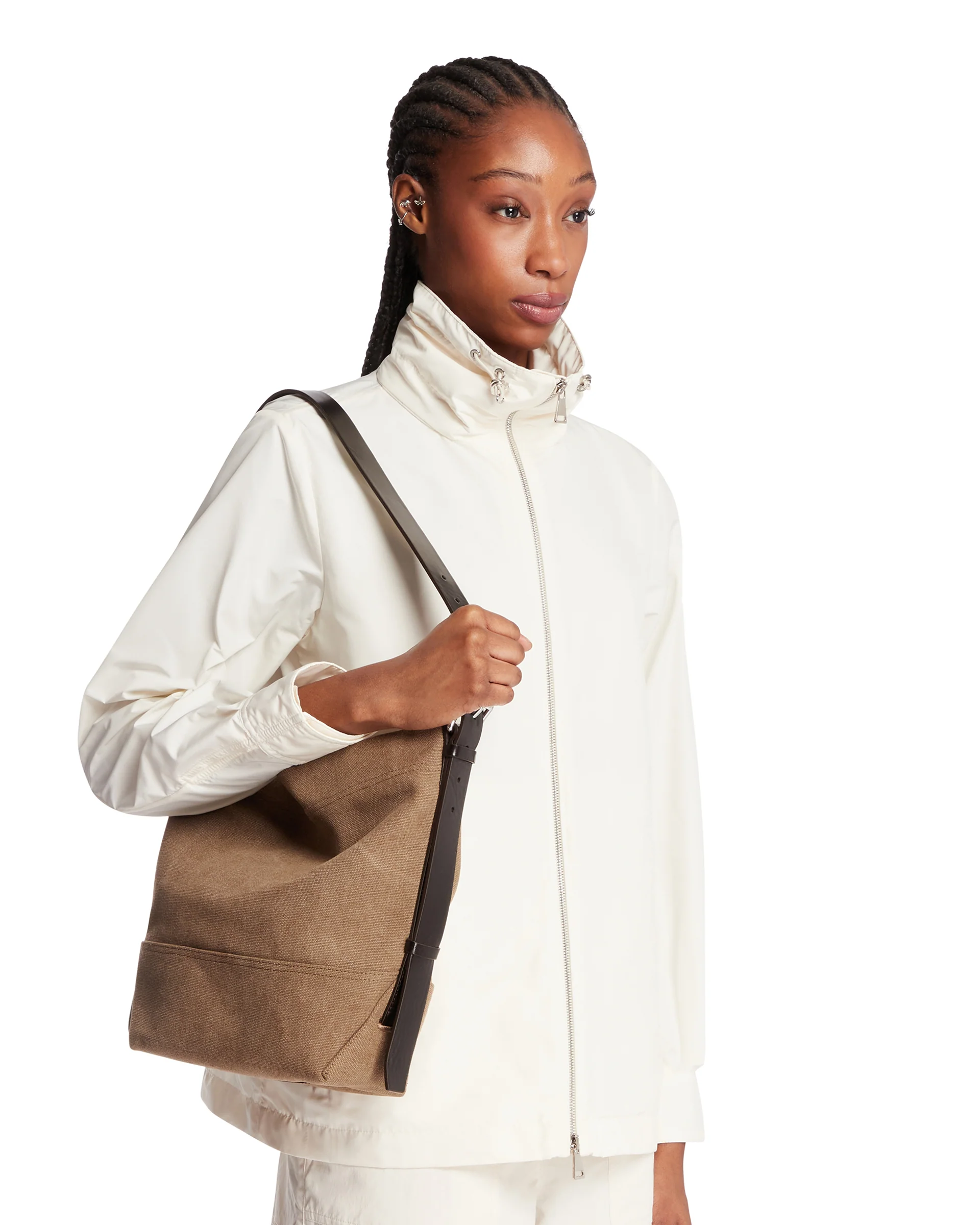 Borsa Belted In Canvas Marrone - Image 3