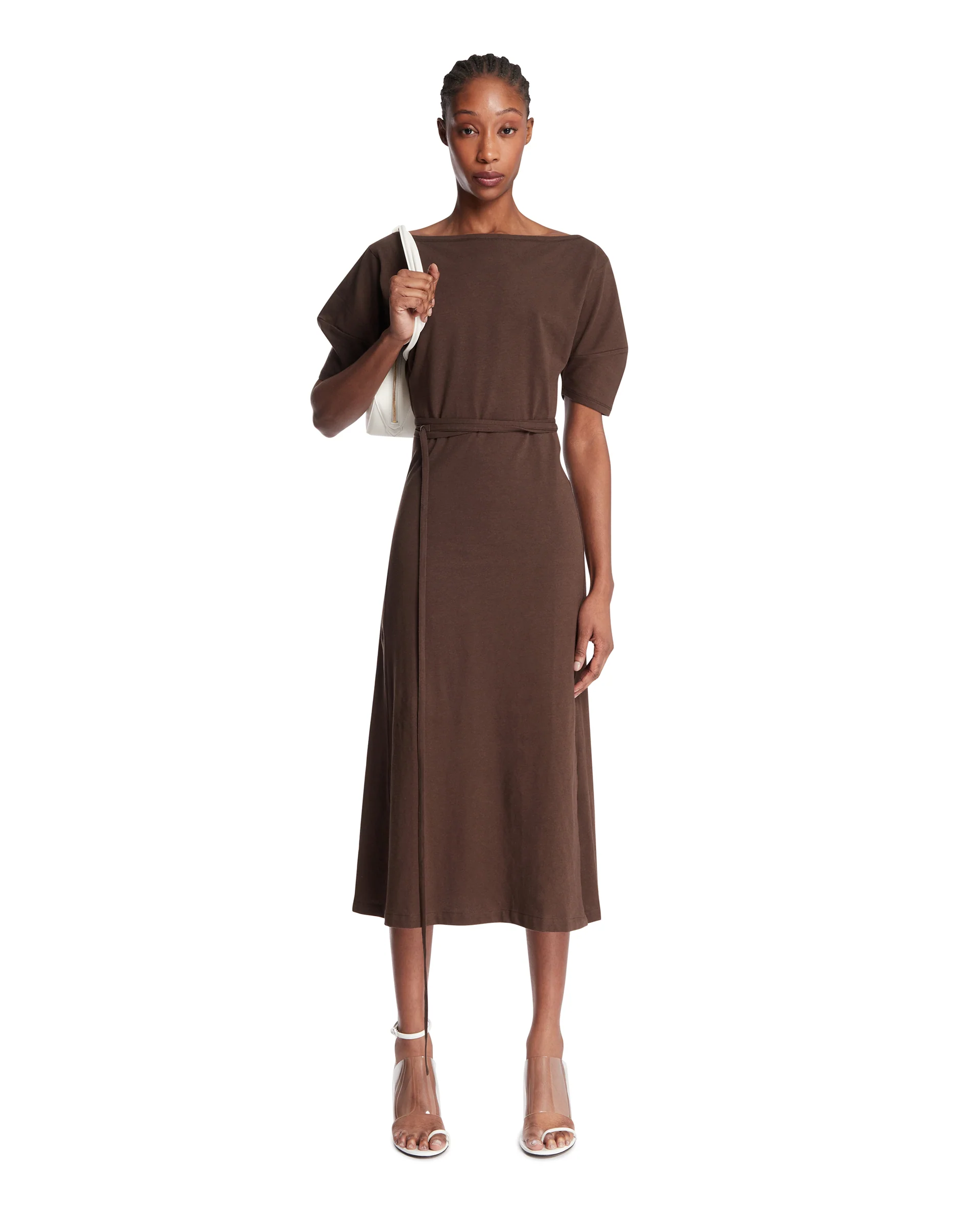 Abito Off-Shoulder Marrone - Image 3