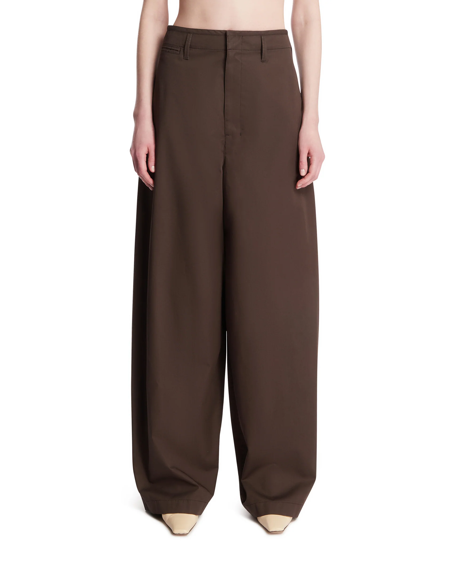 Pantaloni Wide Leg Marroni