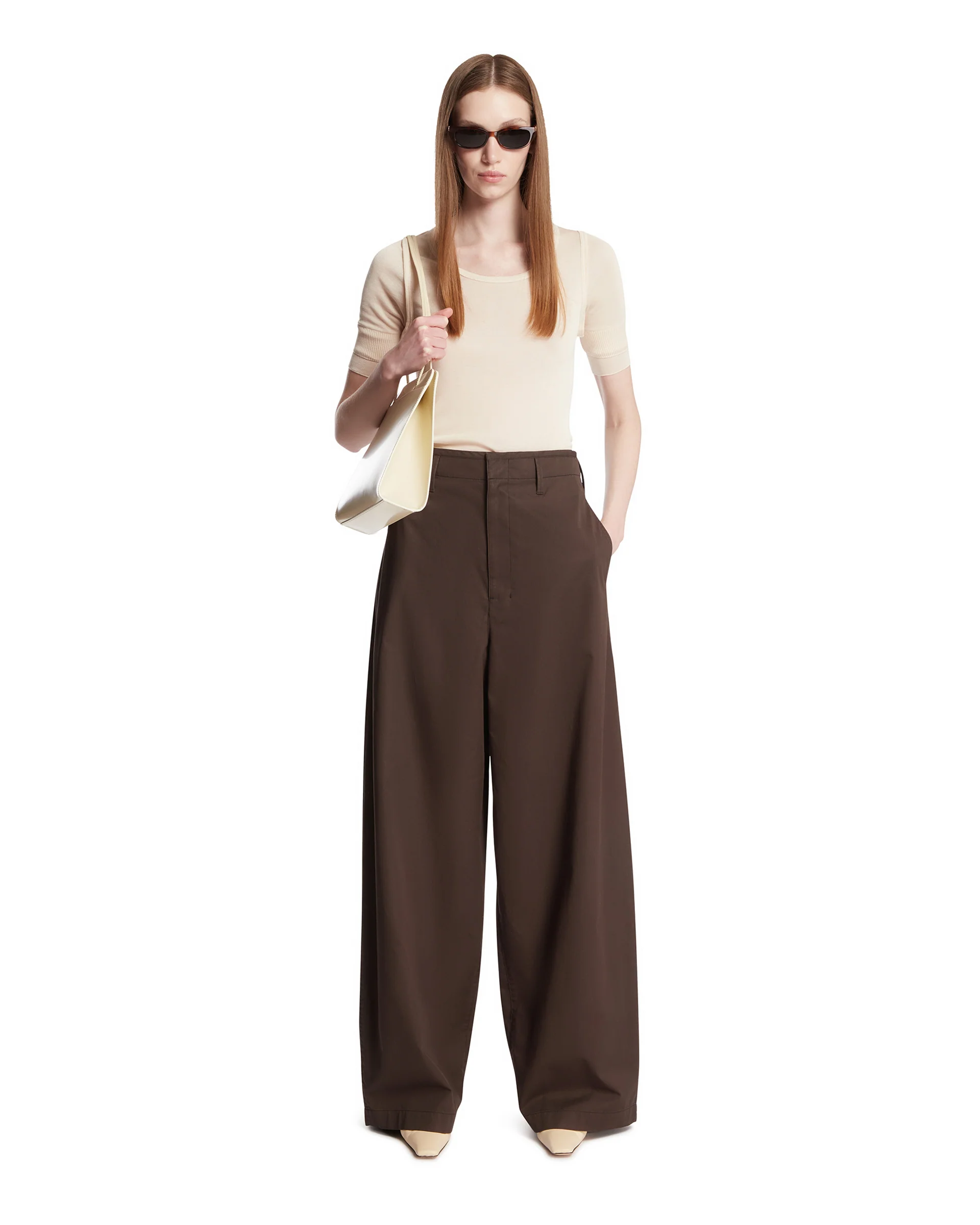 Pantaloni Wide Leg Marroni - Image 3